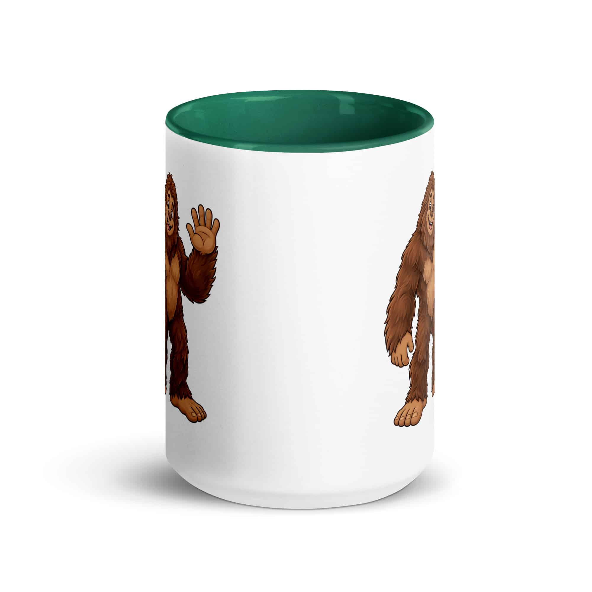 Friendly Waving Bigfoot Color Inside Mug