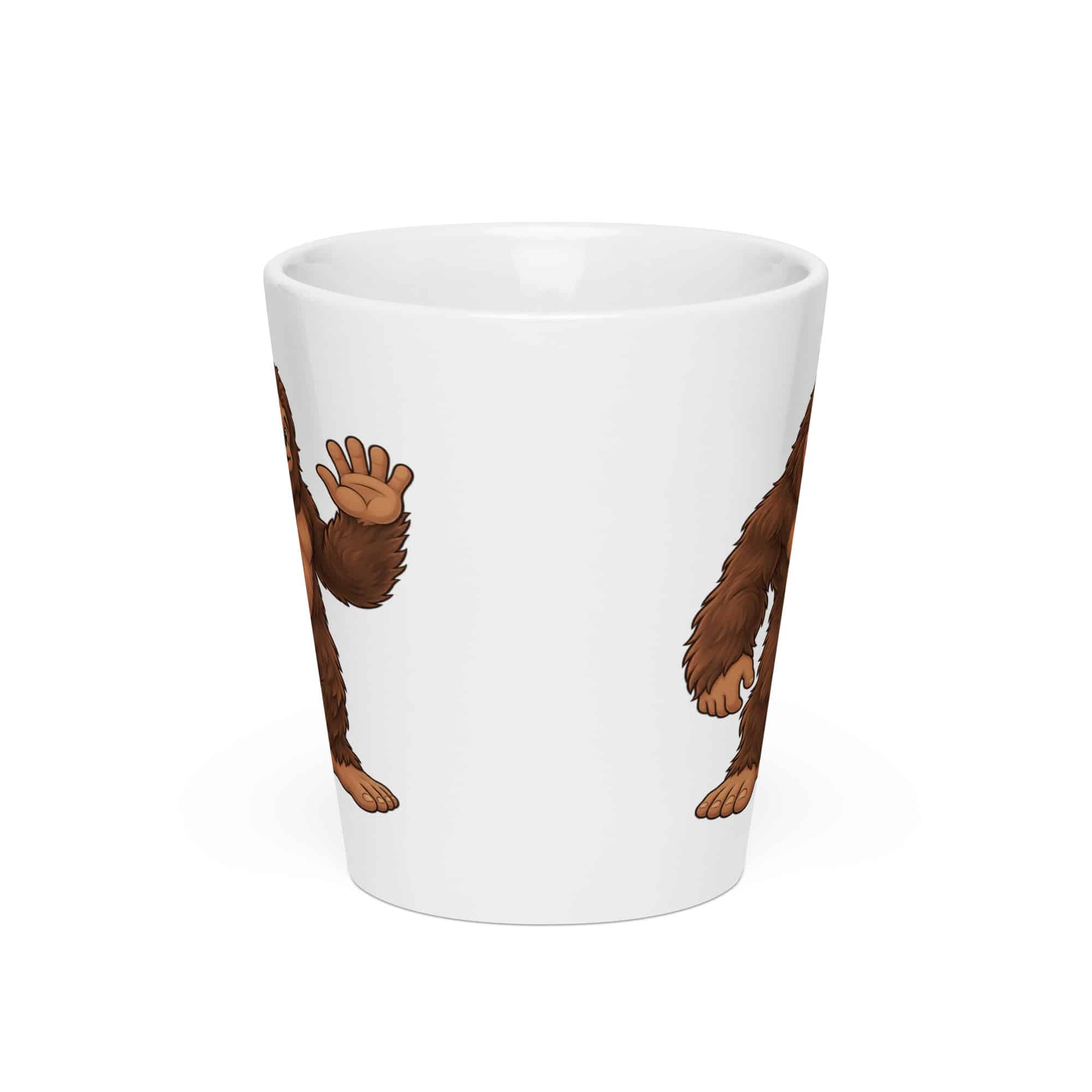 Friendly Waving Bigfoot Latte Mug