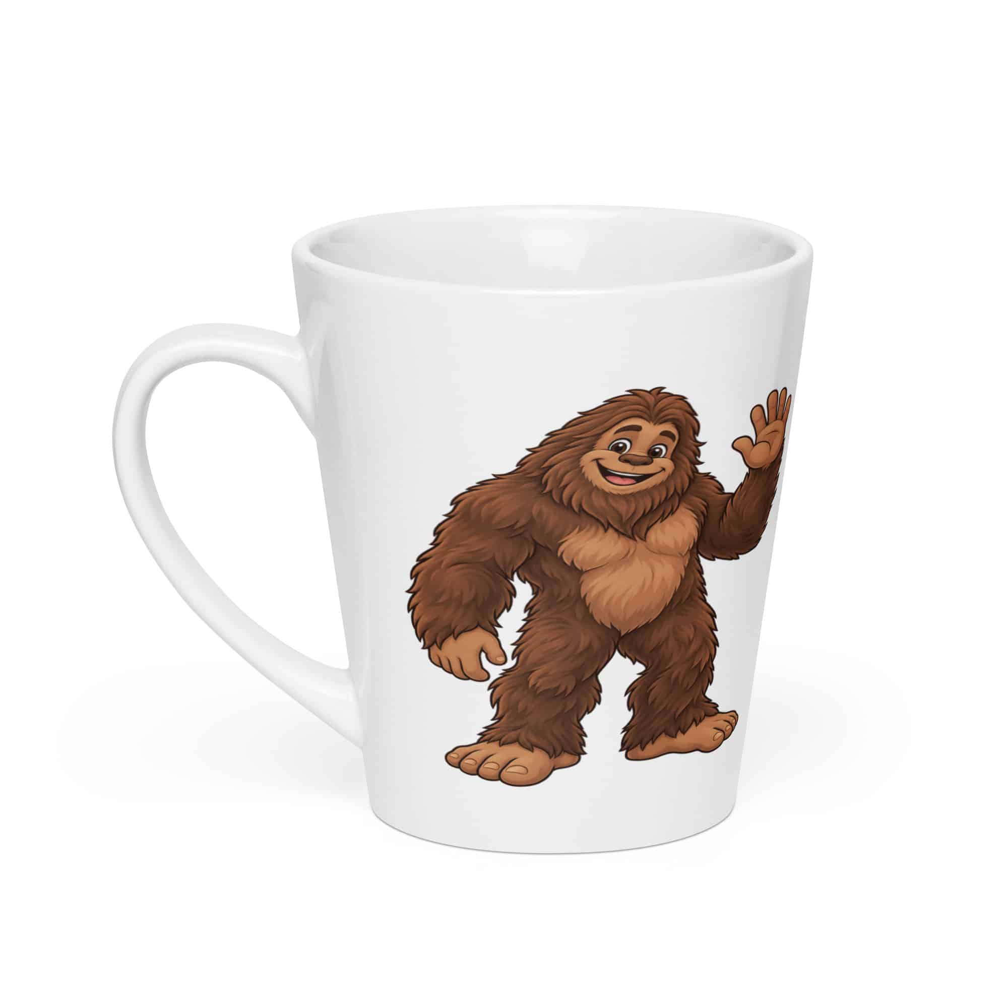 Friendly Waving Bigfoot Latte Mug