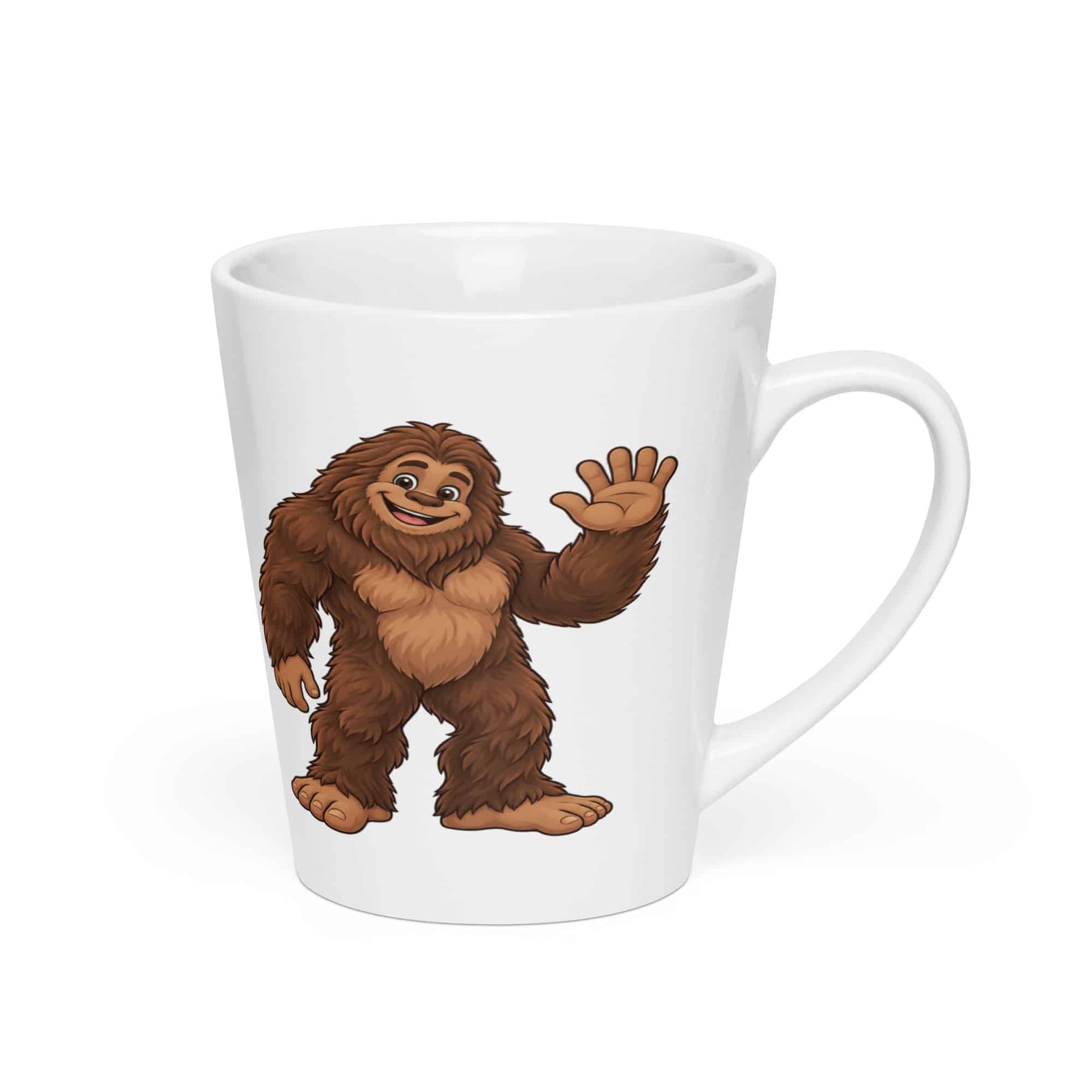 Friendly Waving Bigfoot Latte Mug