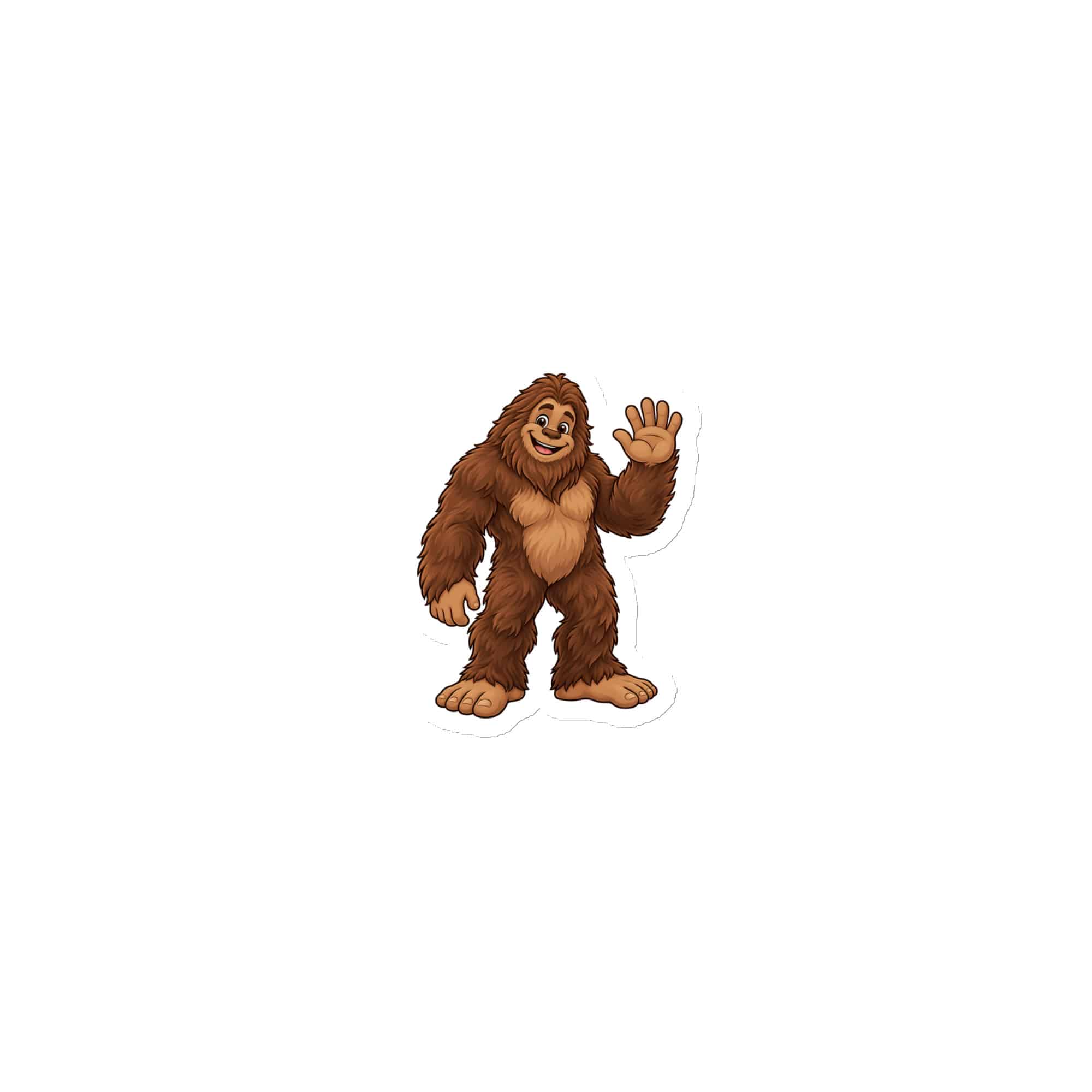 Friendly Waving Bigfoot Die-Cut Magnet