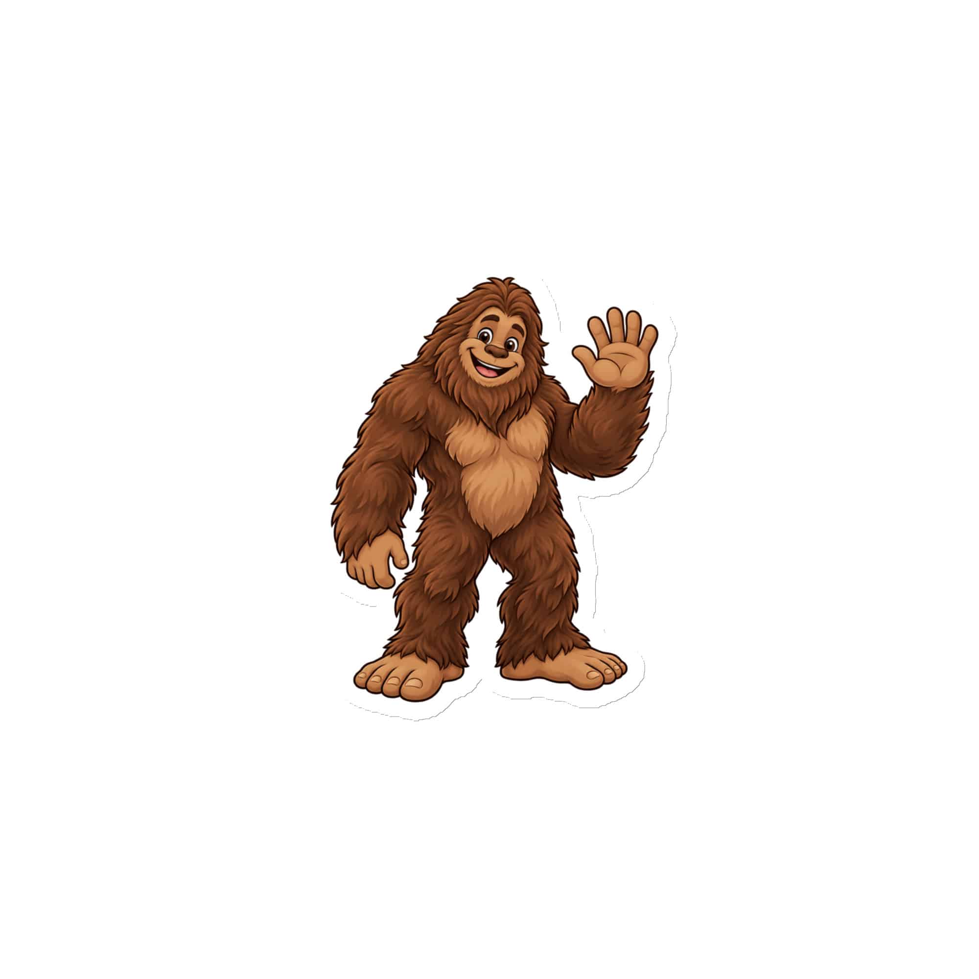 Friendly Waving Bigfoot Die-Cut Magnet