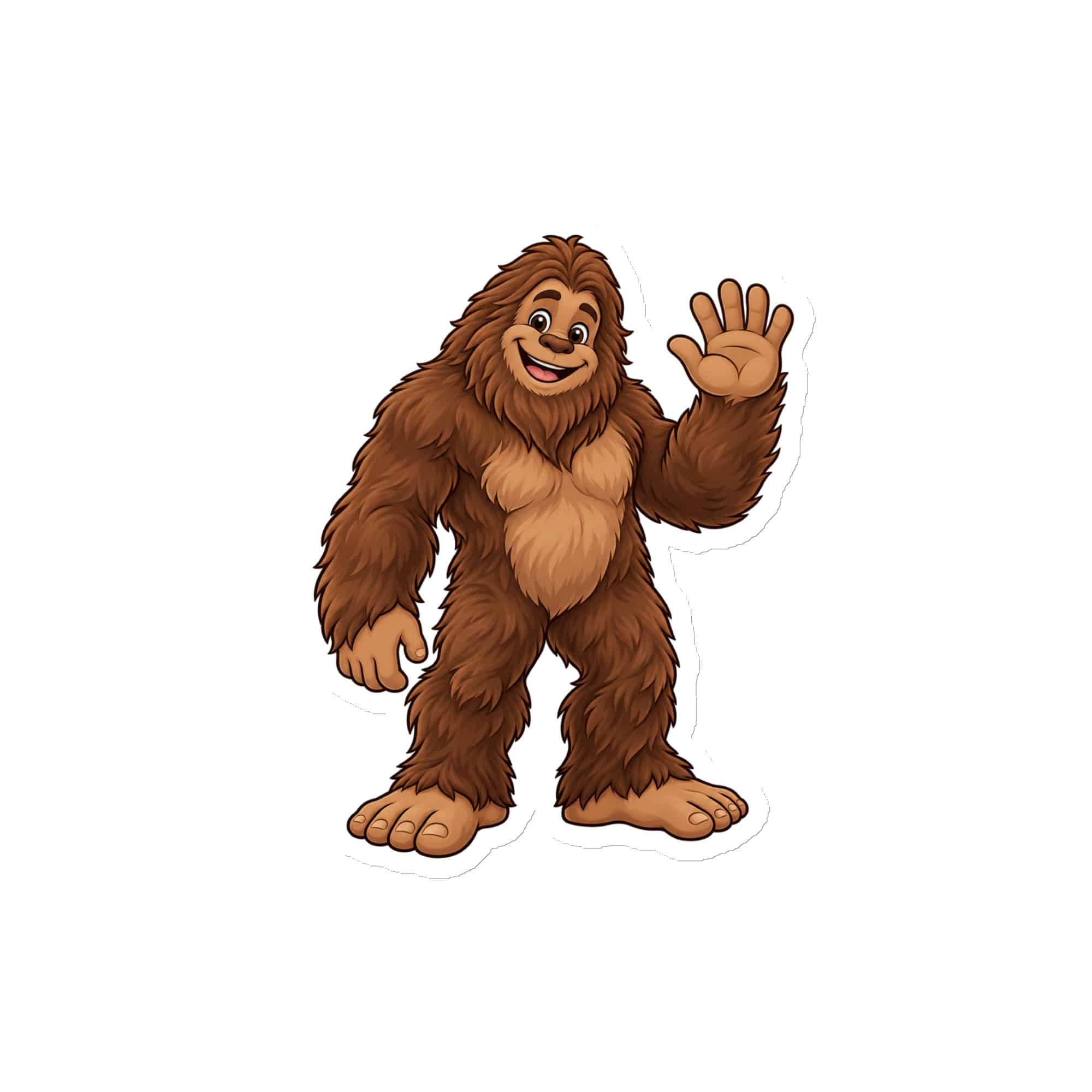 Friendly Waving Bigfoot Die-Cut Magnet