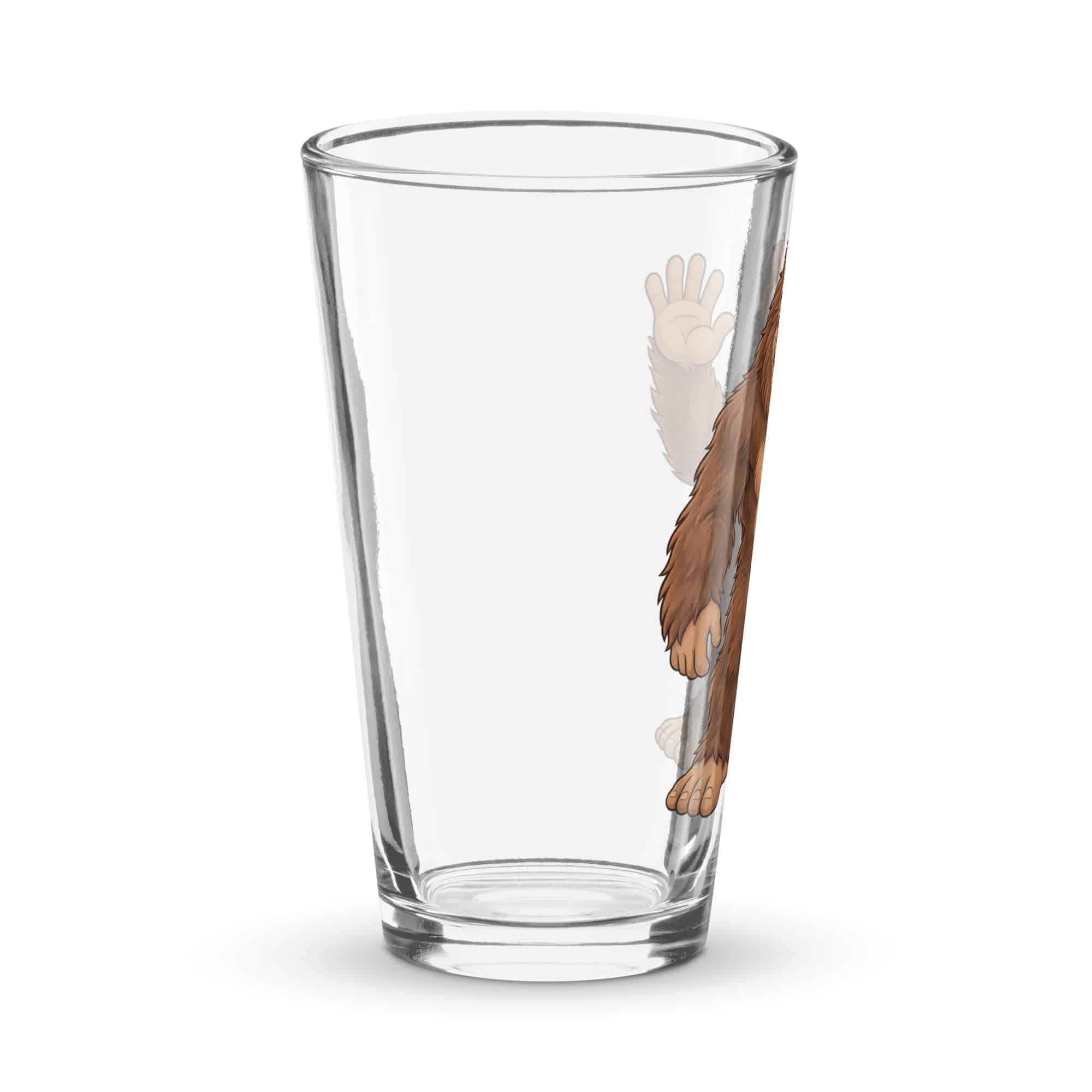 Friendly Waving Bigfoot Pint Glass