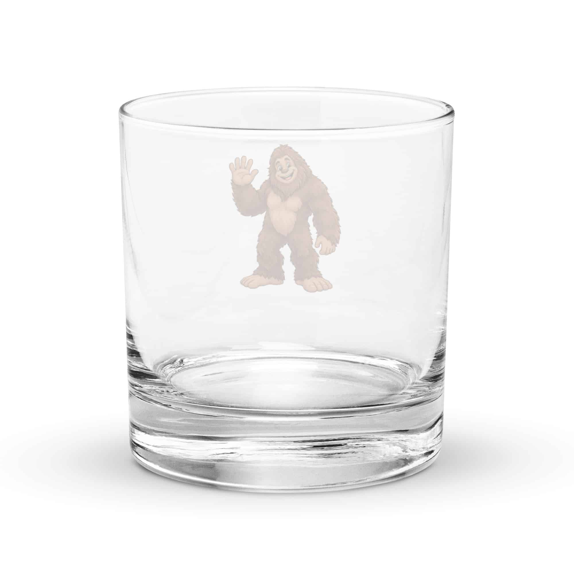 Friendly Waving Bigfoot Rocks Glass