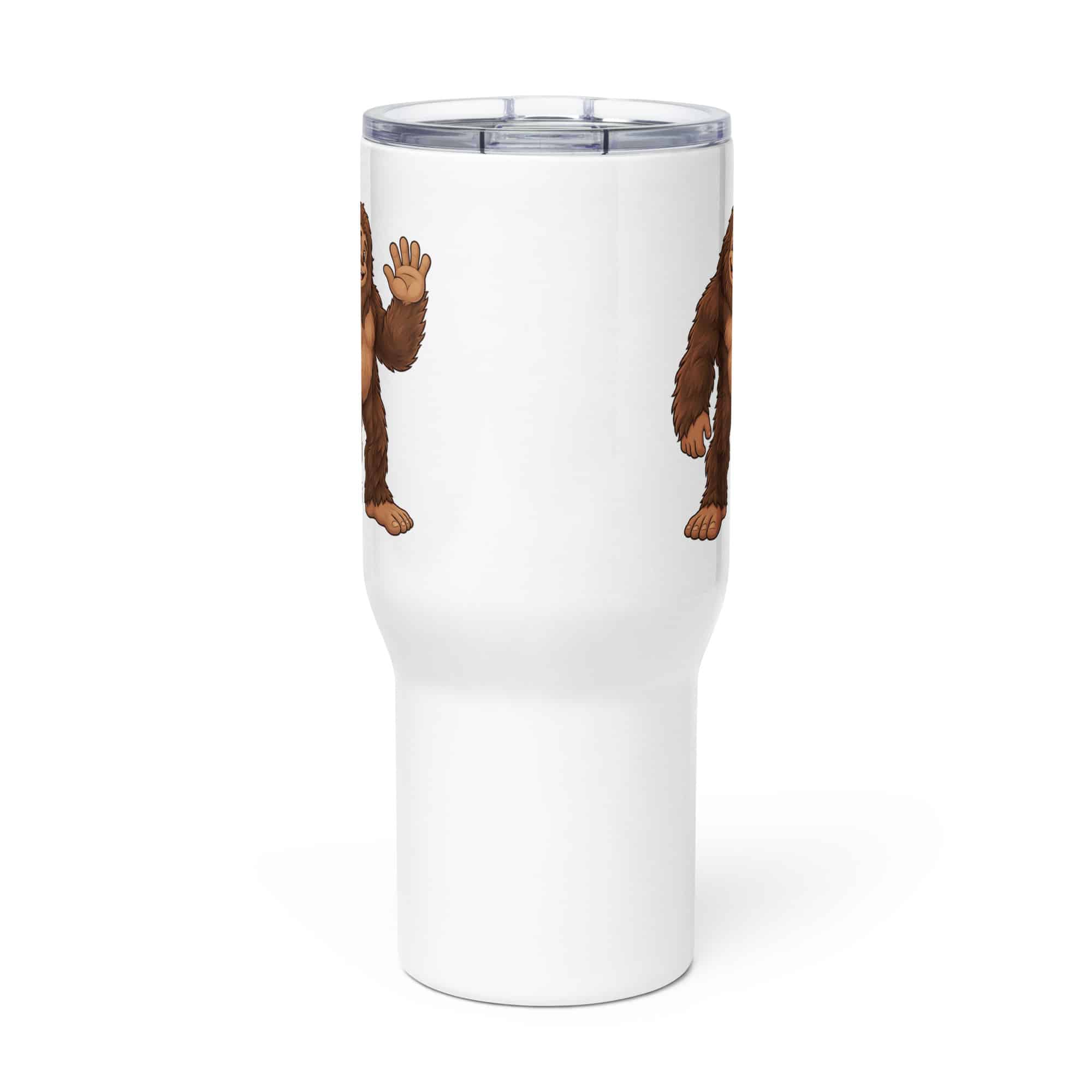 Friendly Waving Bigfoot Travel Mug
