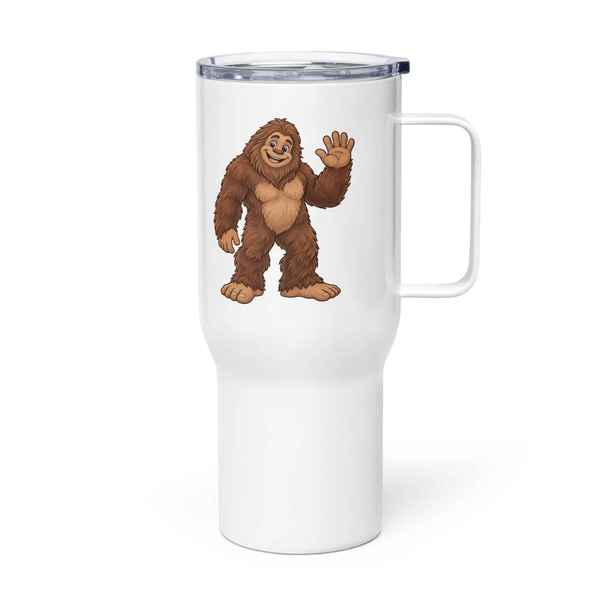 Friendly Waving Bigfoot Travel Mug