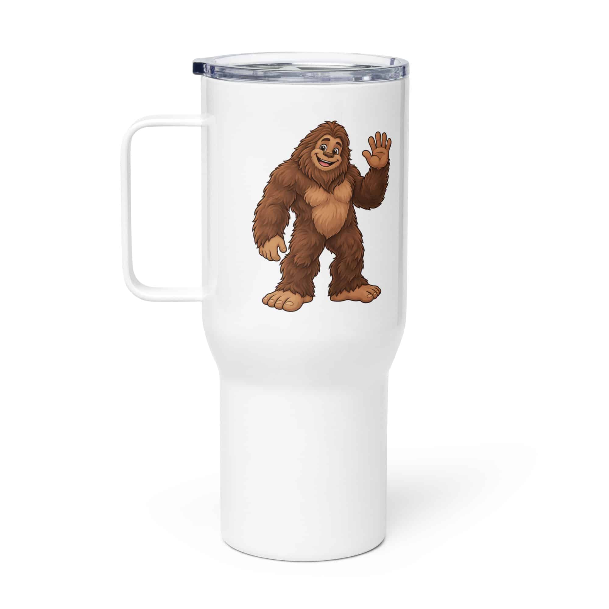 Friendly Waving Bigfoot Travel Mug