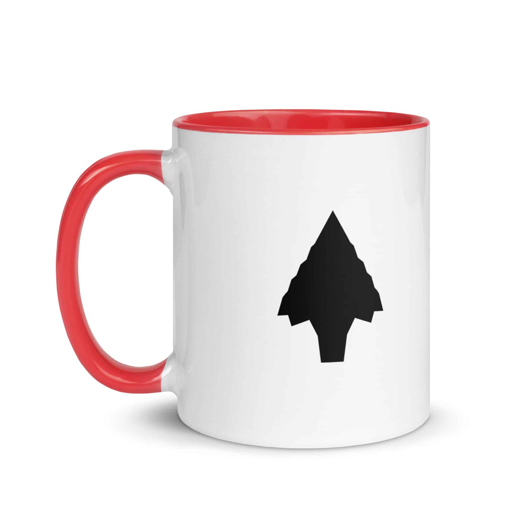 Black Knapped Flint Arrowhead Color Inside Mug