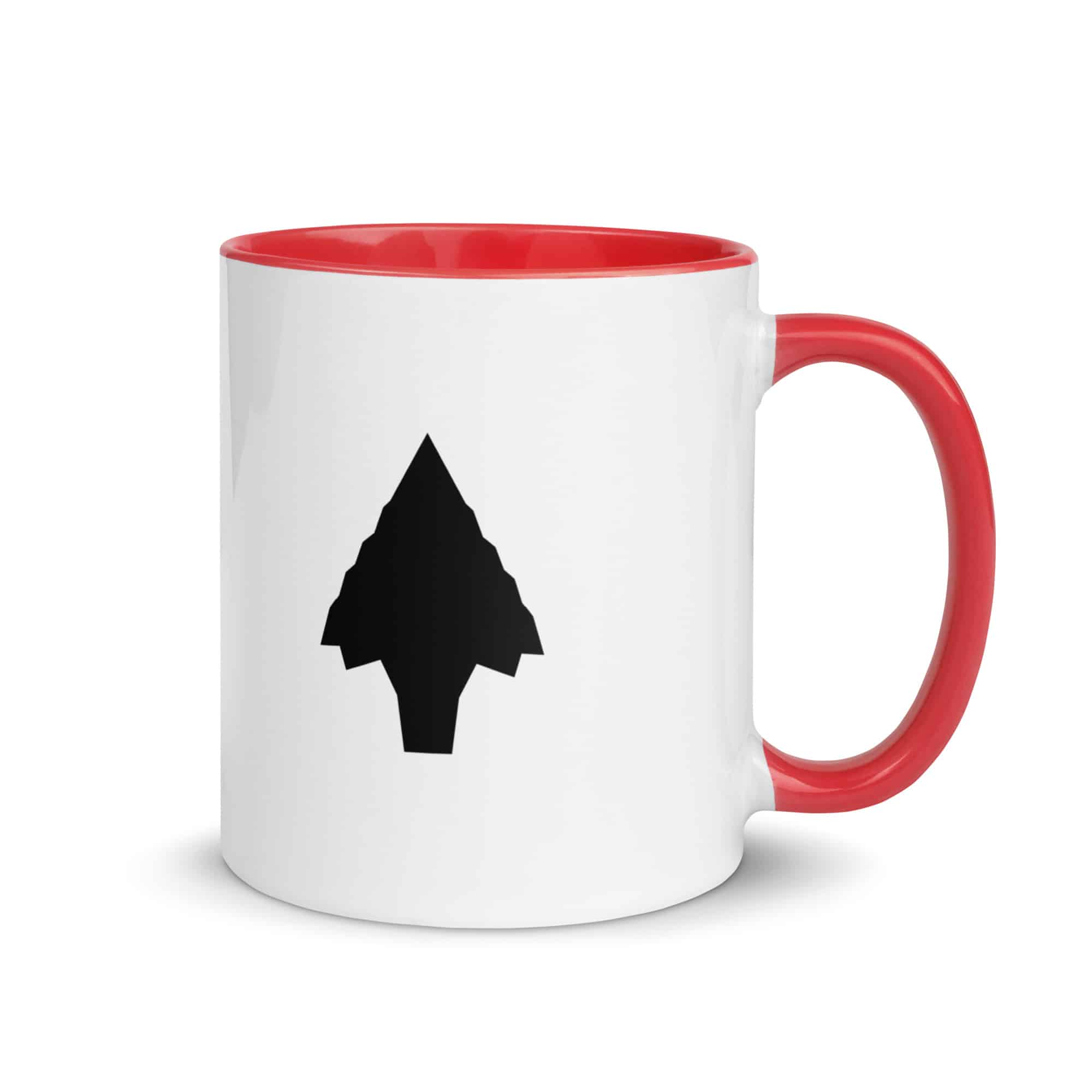 Black Knapped Flint Arrowhead Color Inside Mug