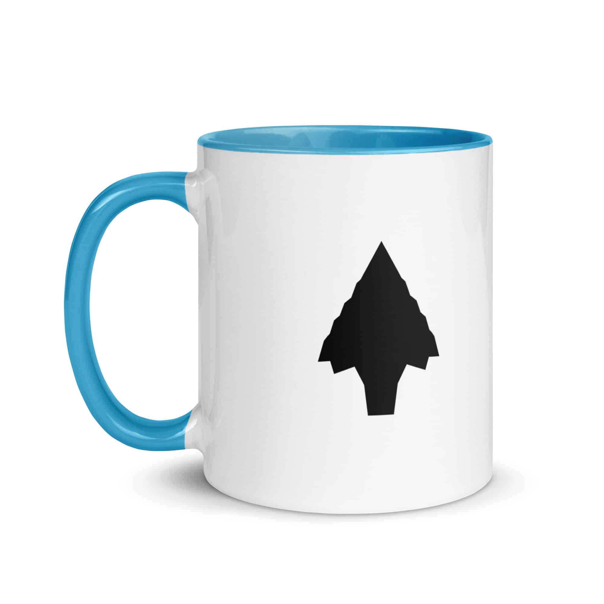 Black Knapped Flint Arrowhead Color Inside Mug