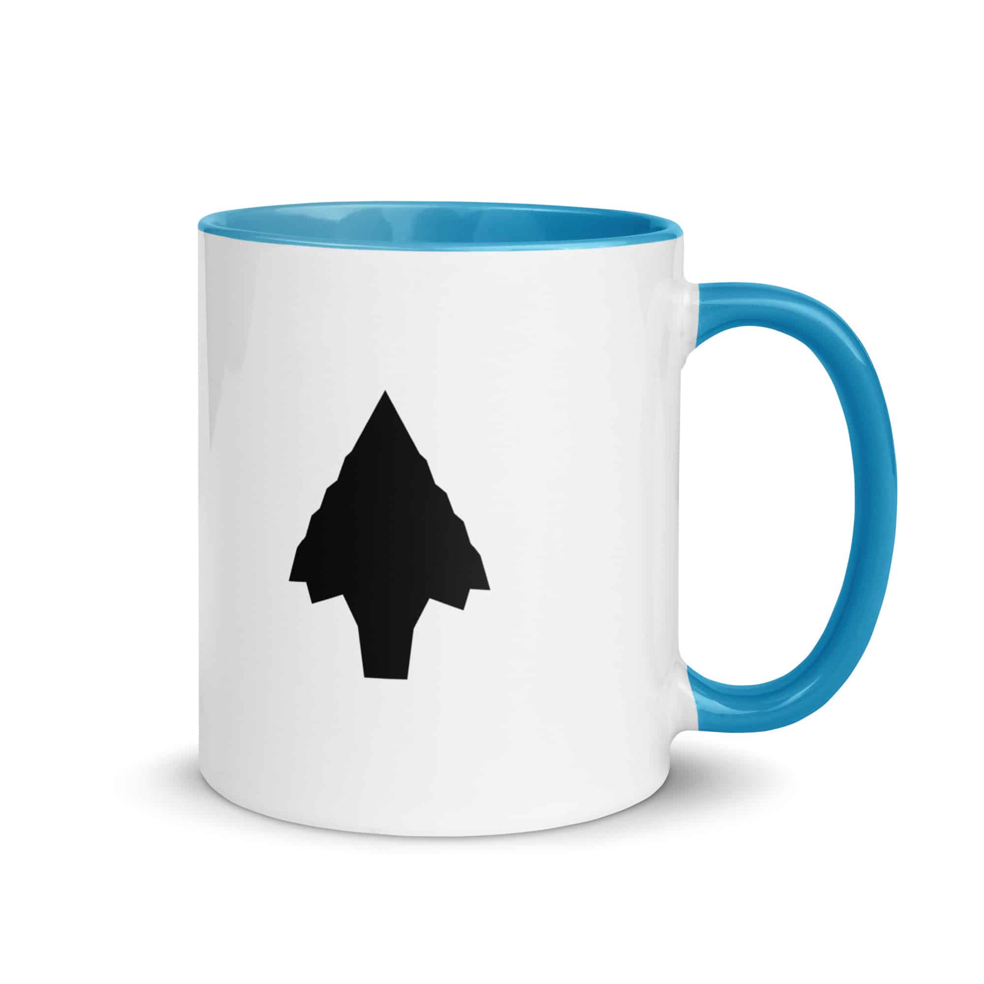 Black Knapped Flint Arrowhead Color Inside Mug