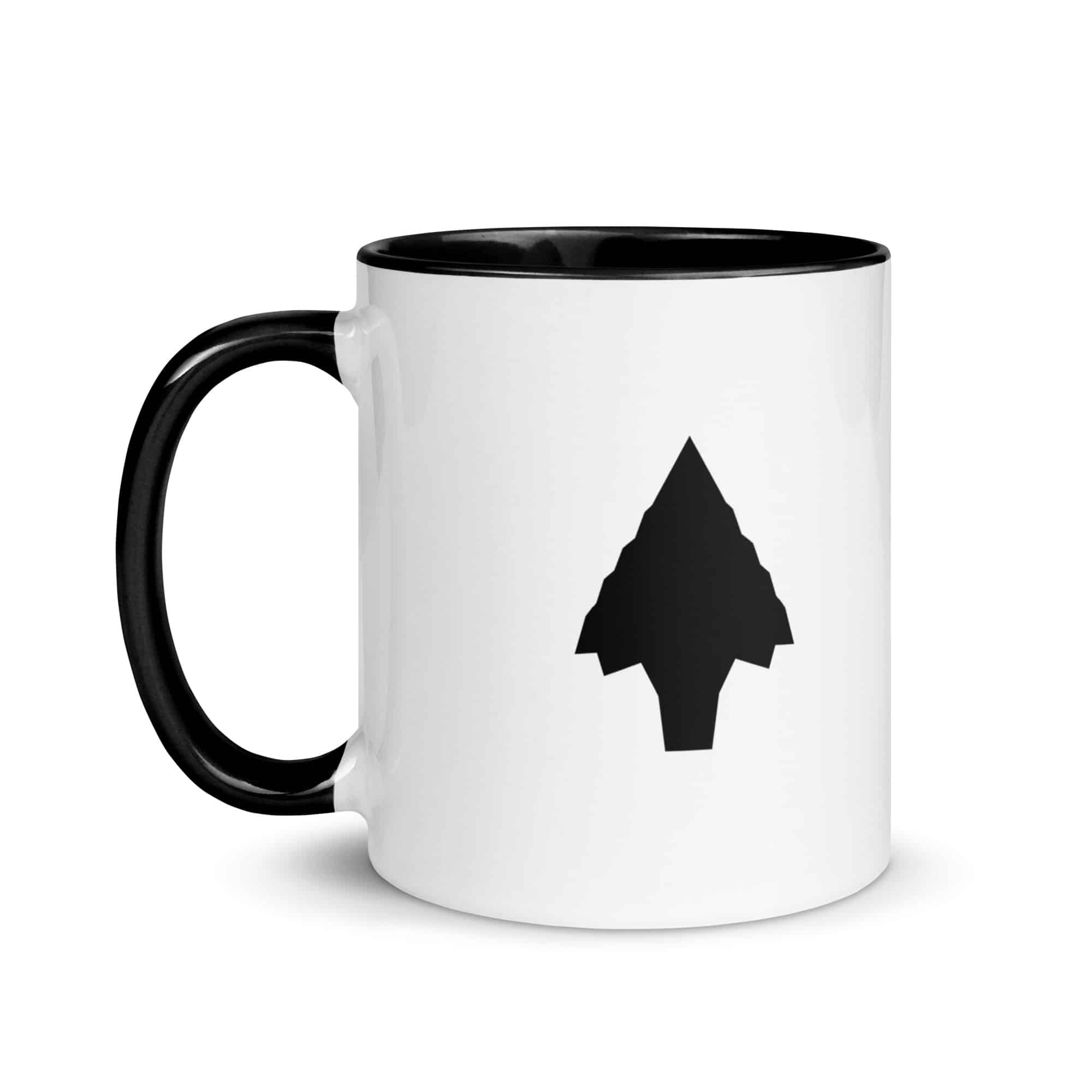 Black Knapped Flint Arrowhead Color Inside Mug