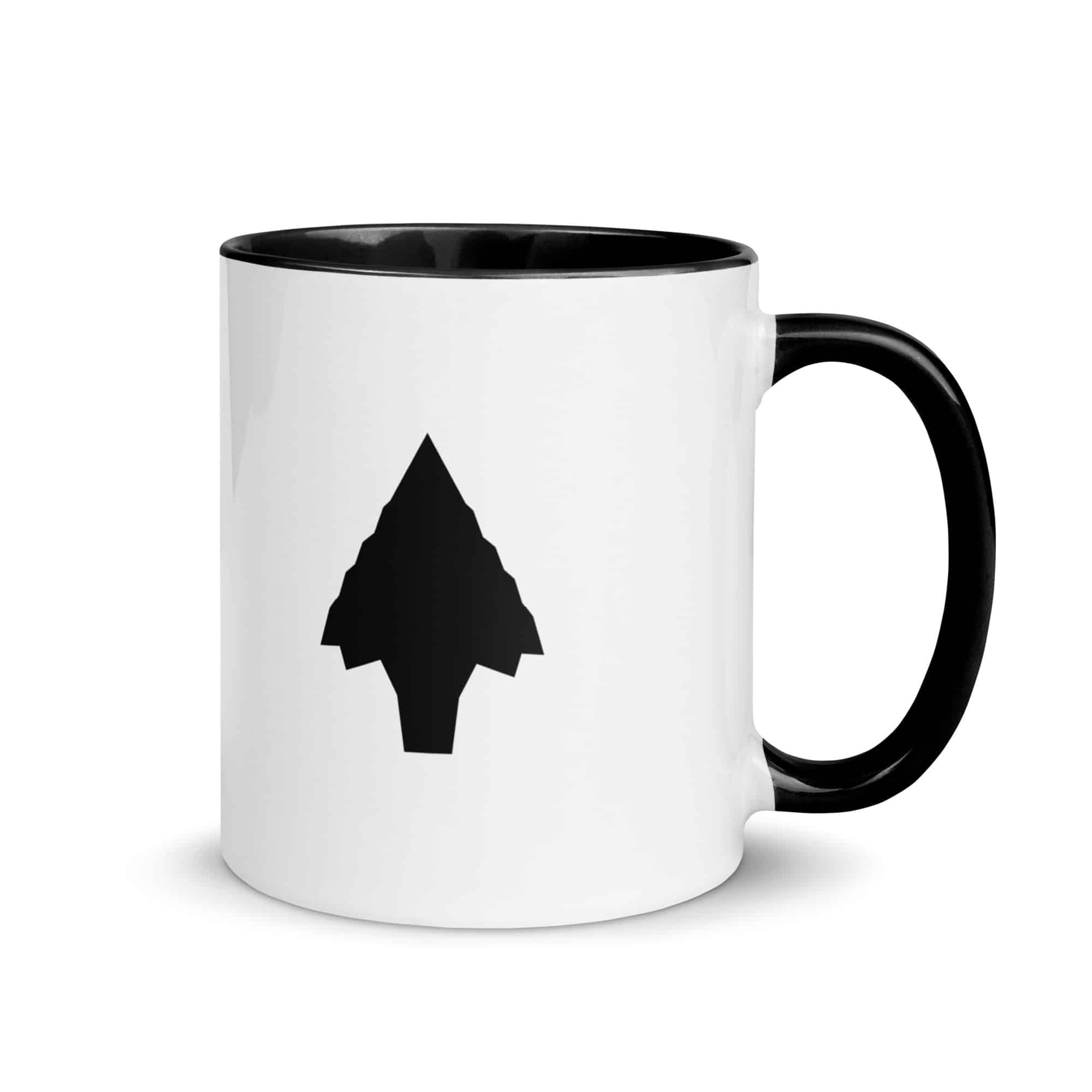 Black Knapped Flint Arrowhead Color Inside Mug