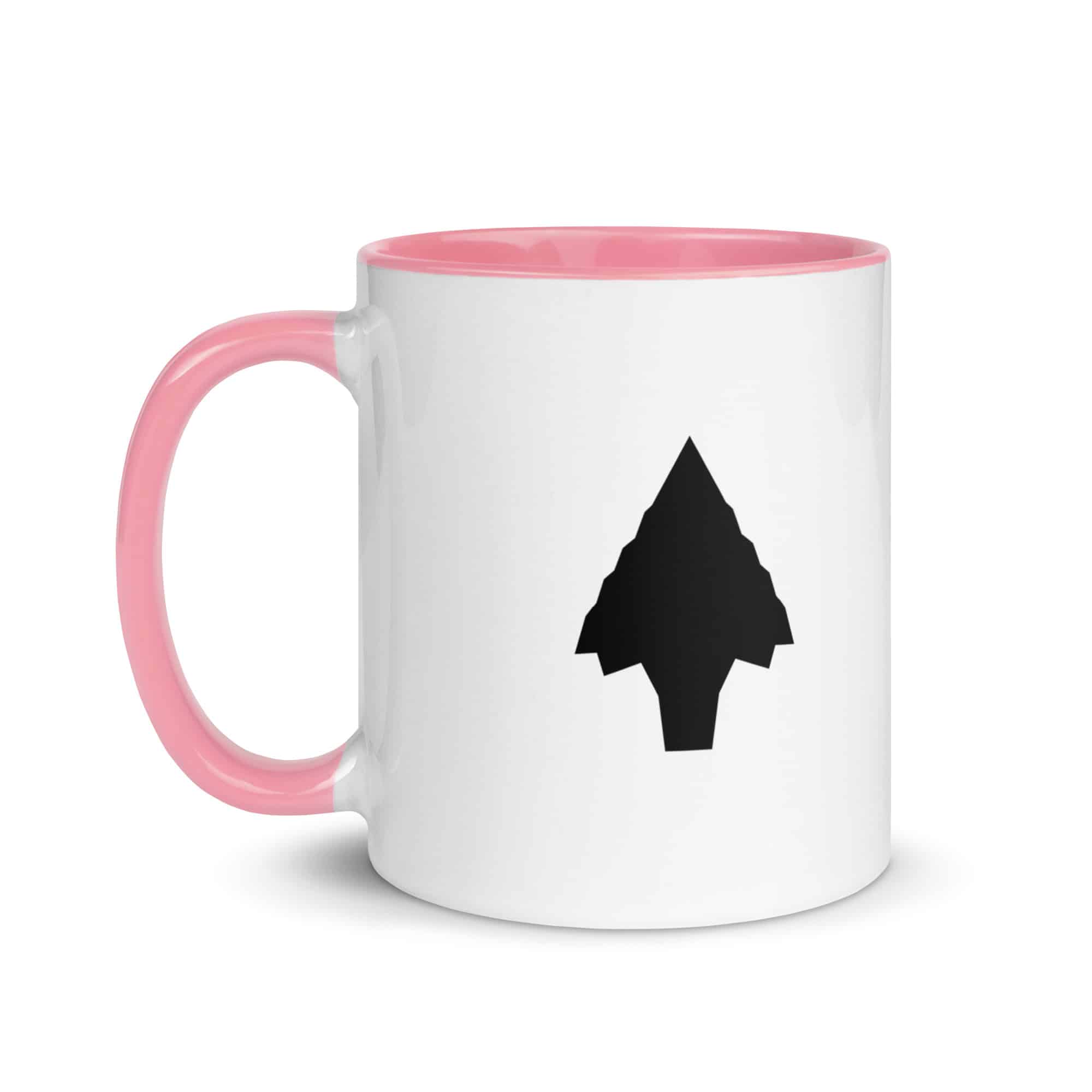 Black Knapped Flint Arrowhead Color Inside Mug