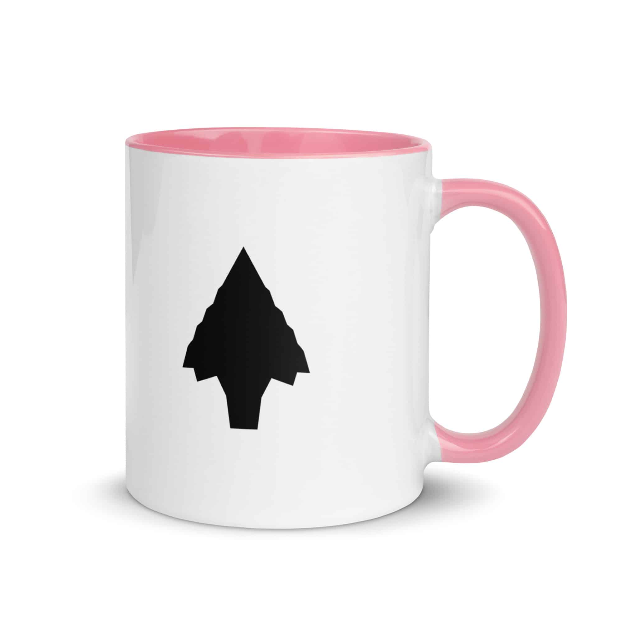 Black Knapped Flint Arrowhead Color Inside Mug