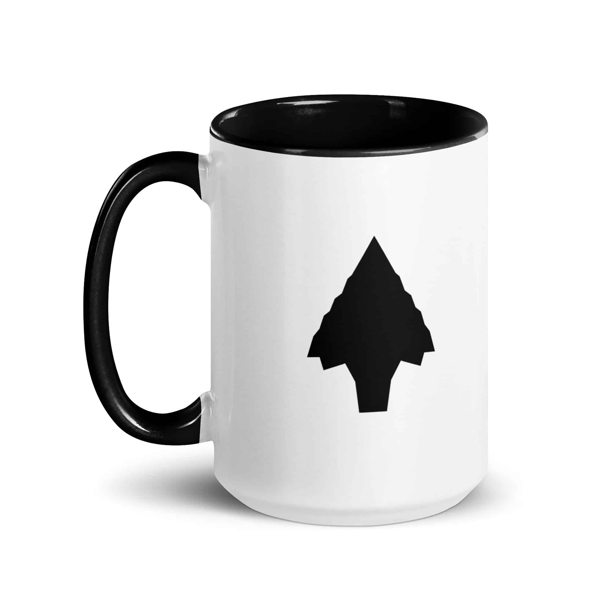 Black Knapped Flint Arrowhead Color Inside Mug