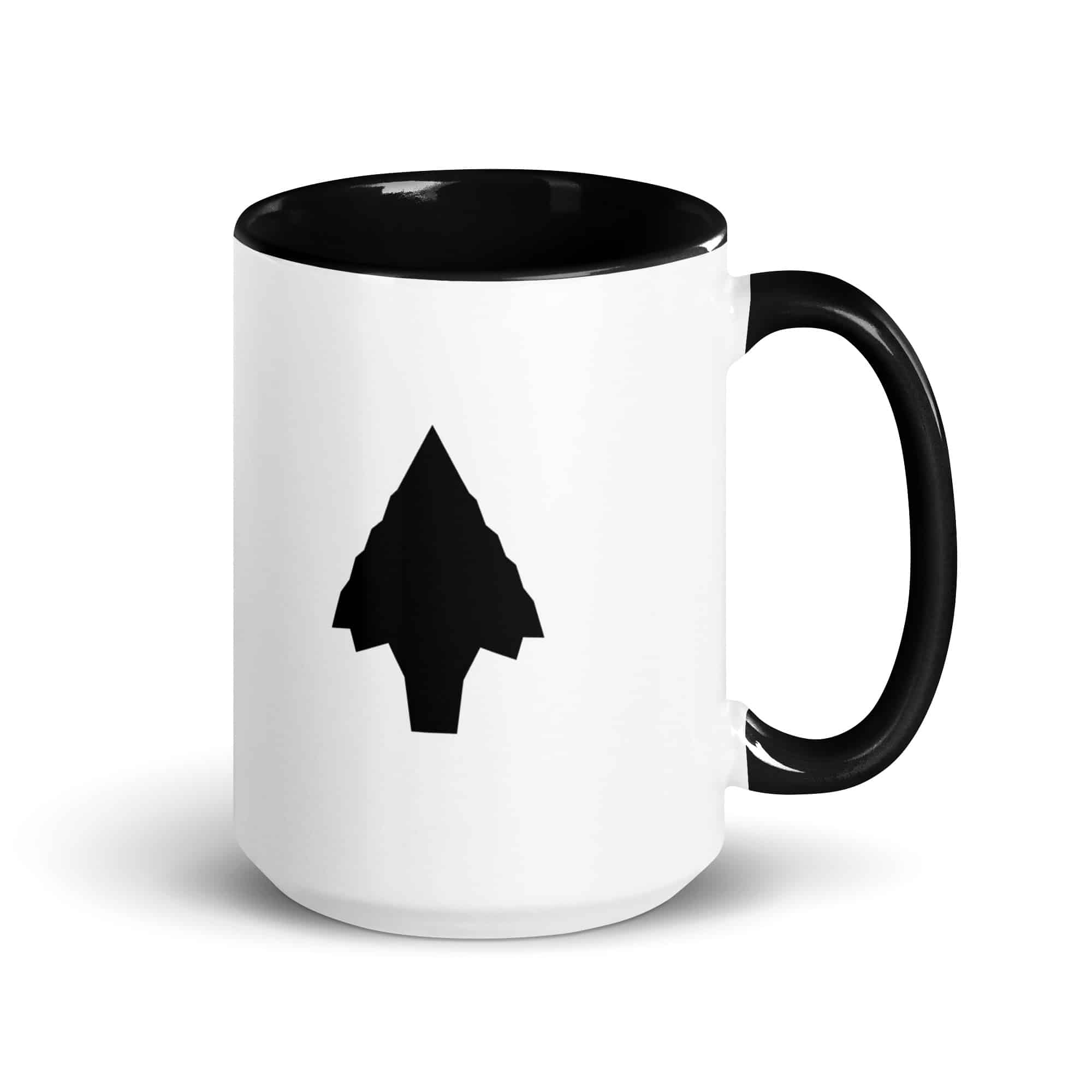 Black Knapped Flint Arrowhead Color Inside Mug