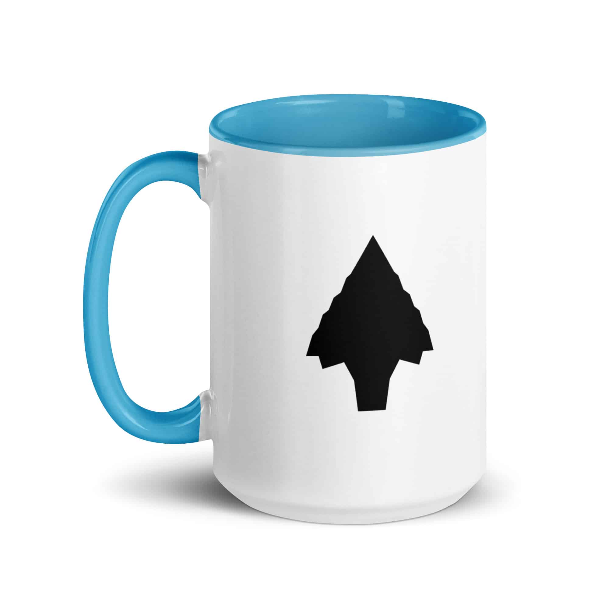 Black Knapped Flint Arrowhead Color Inside Mug