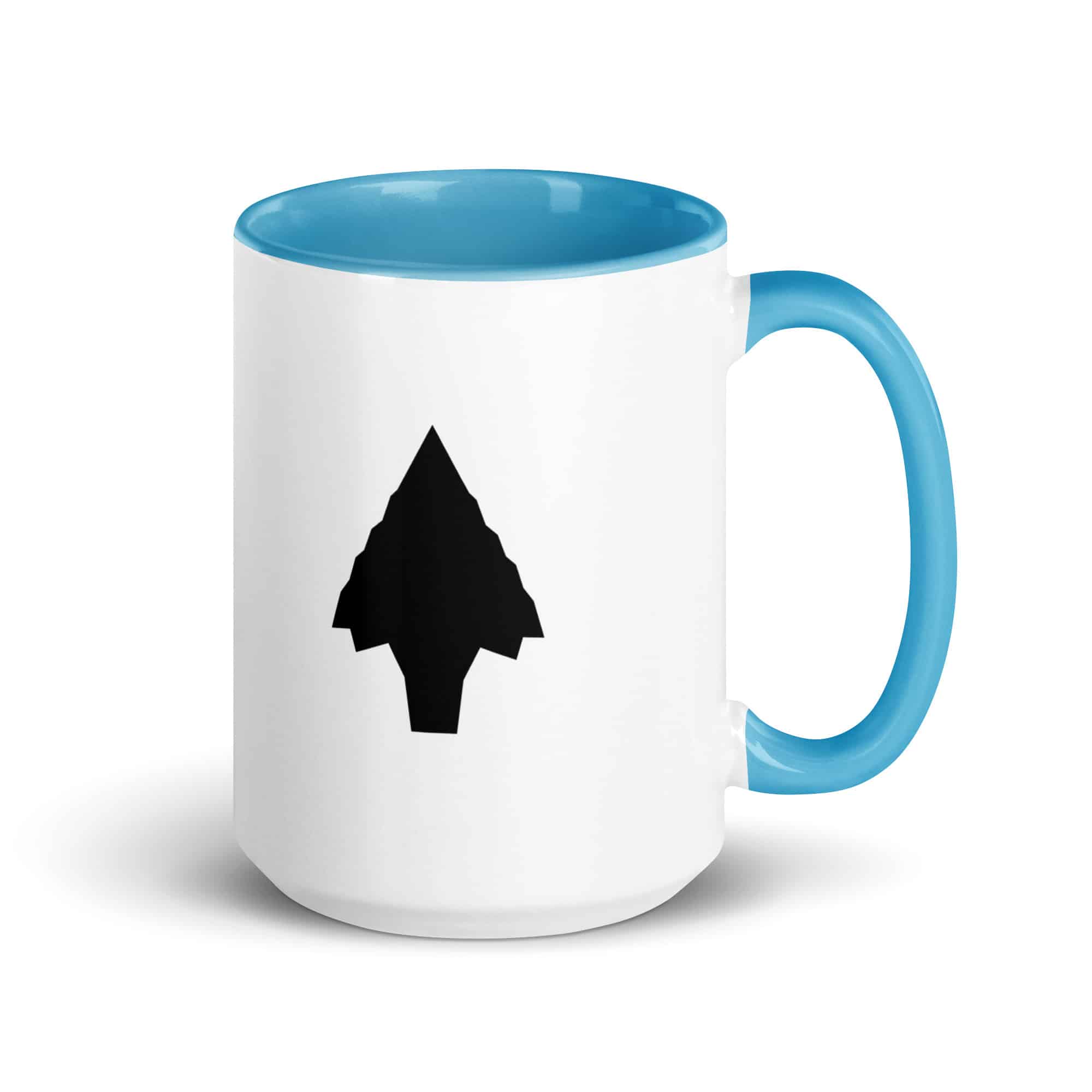 Black Knapped Flint Arrowhead Color Inside Mug