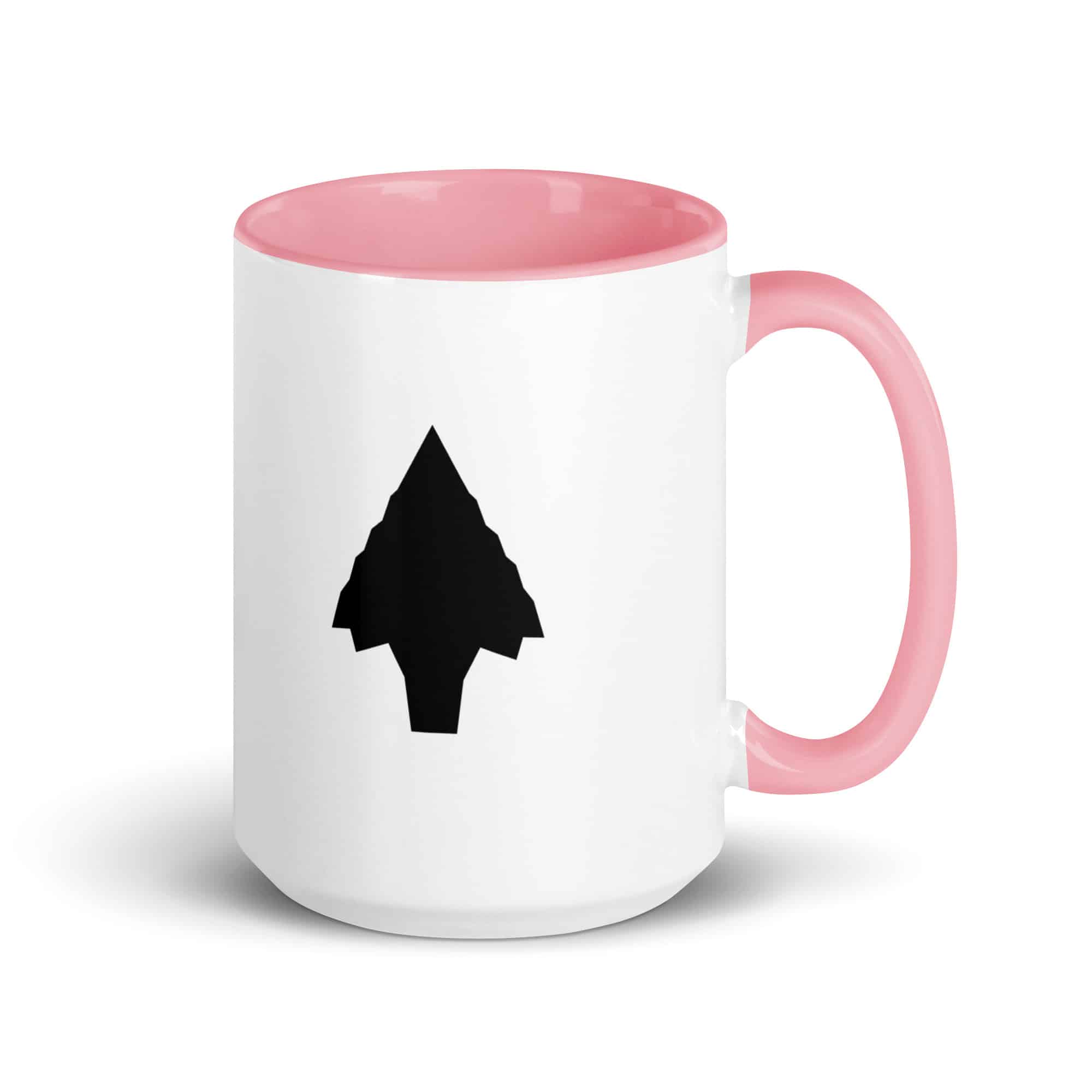 Black Knapped Flint Arrowhead Color Inside Mug