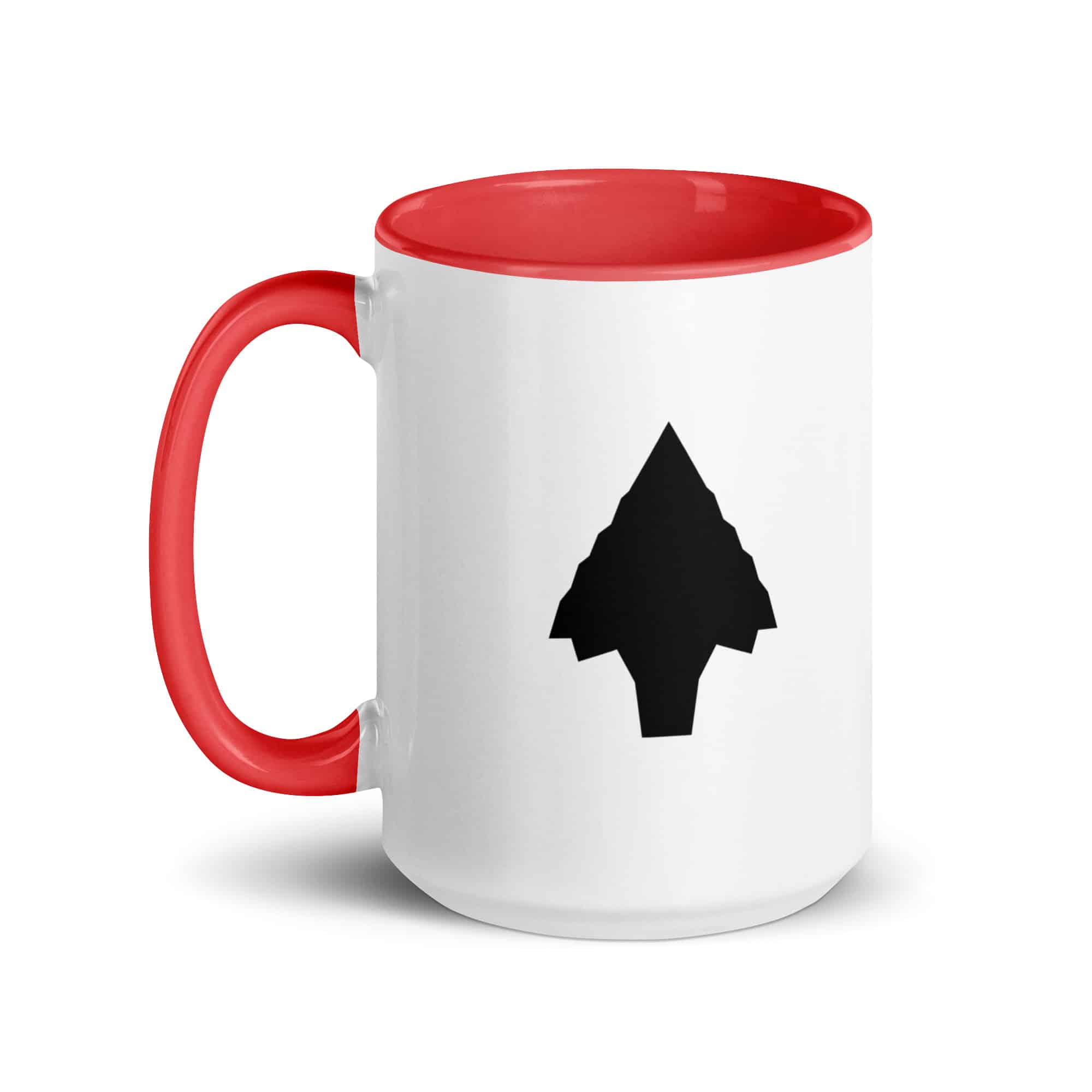 Black Knapped Flint Arrowhead Color Inside Mug