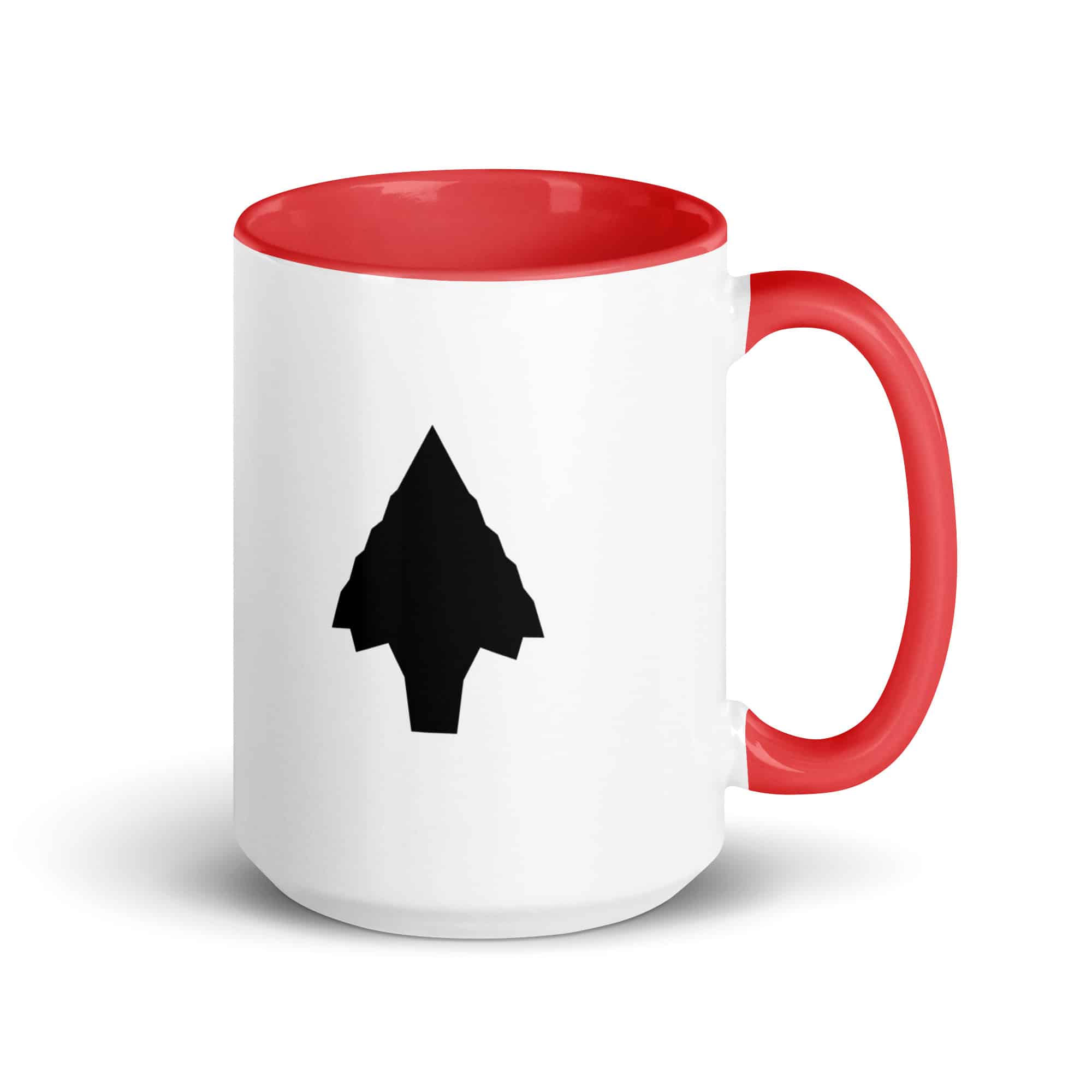 Black Knapped Flint Arrowhead Color Inside Mug