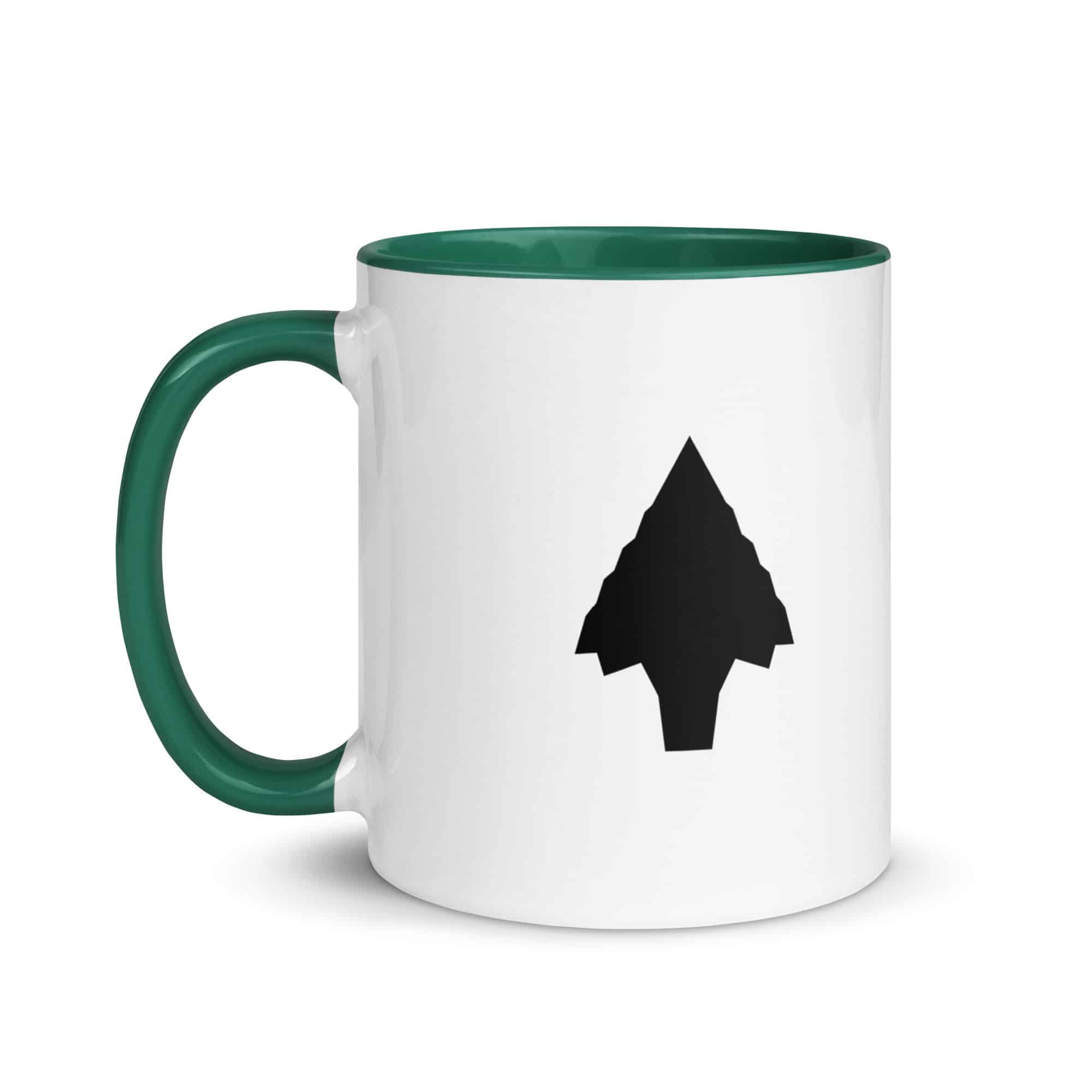 Black Knapped Flint Arrowhead Color Inside Mug