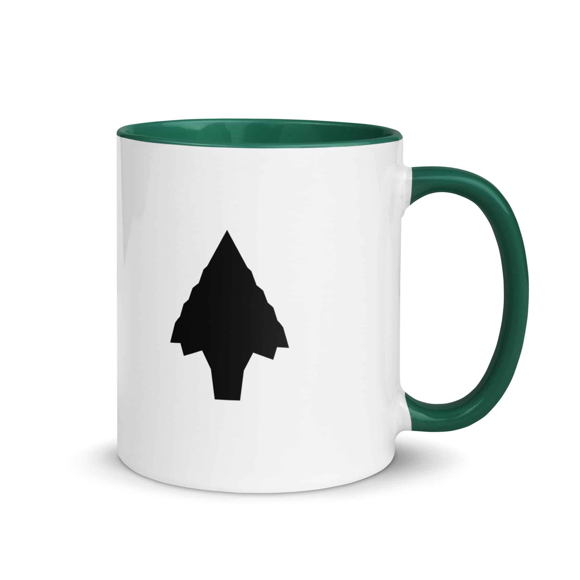 Black Knapped Flint Arrowhead Color Inside Mug