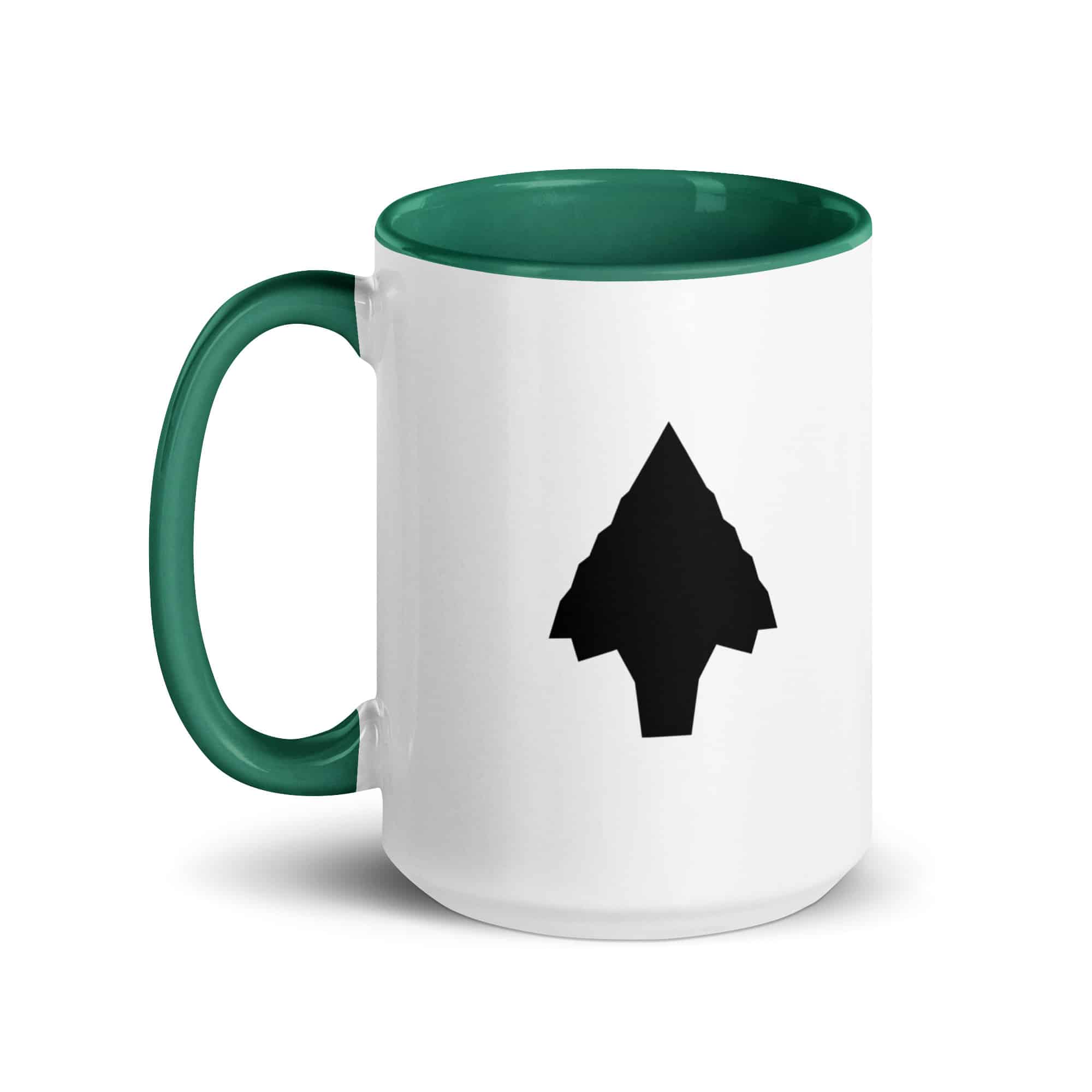 Black Knapped Flint Arrowhead Color Inside Mug