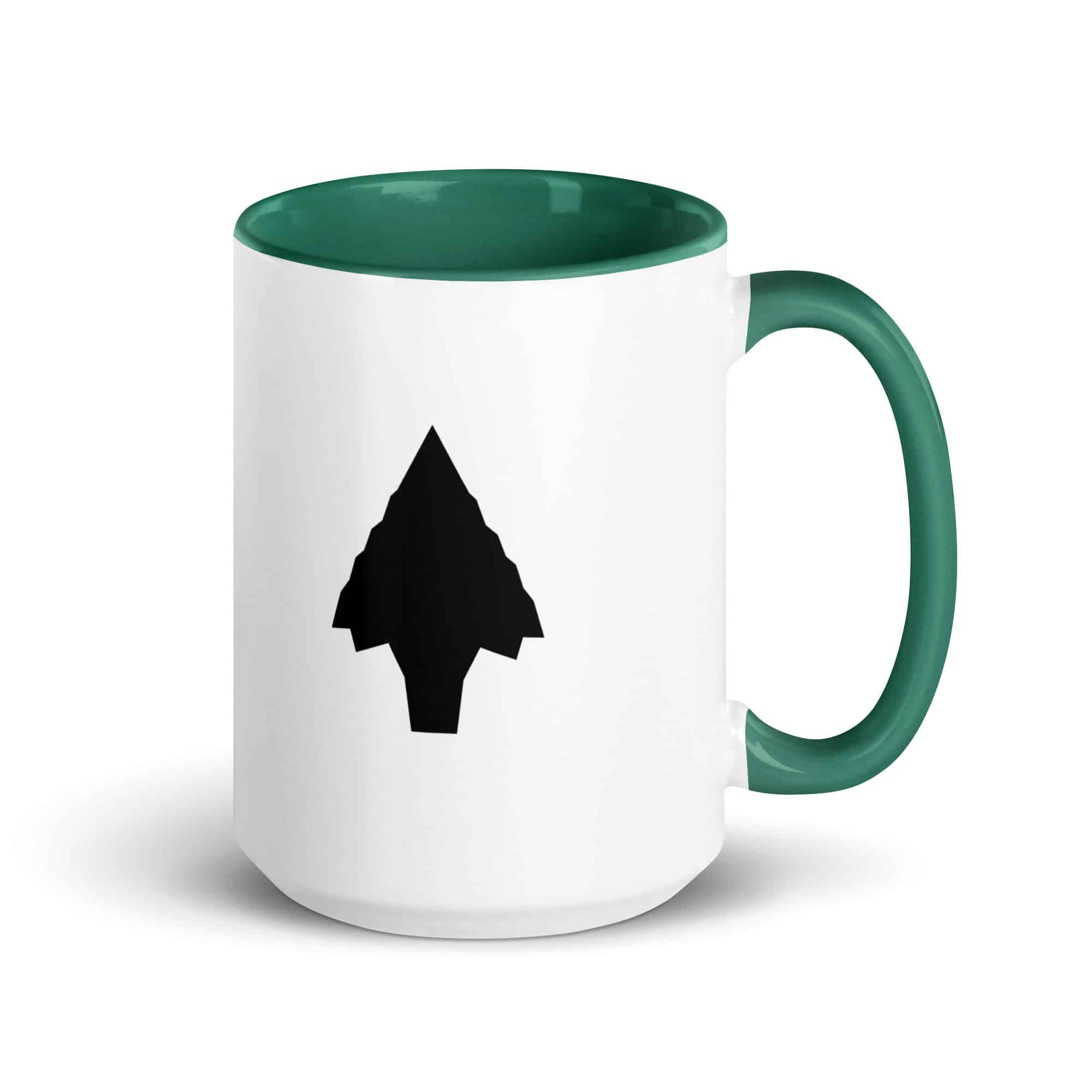 Black Knapped Flint Arrowhead Color Inside Mug