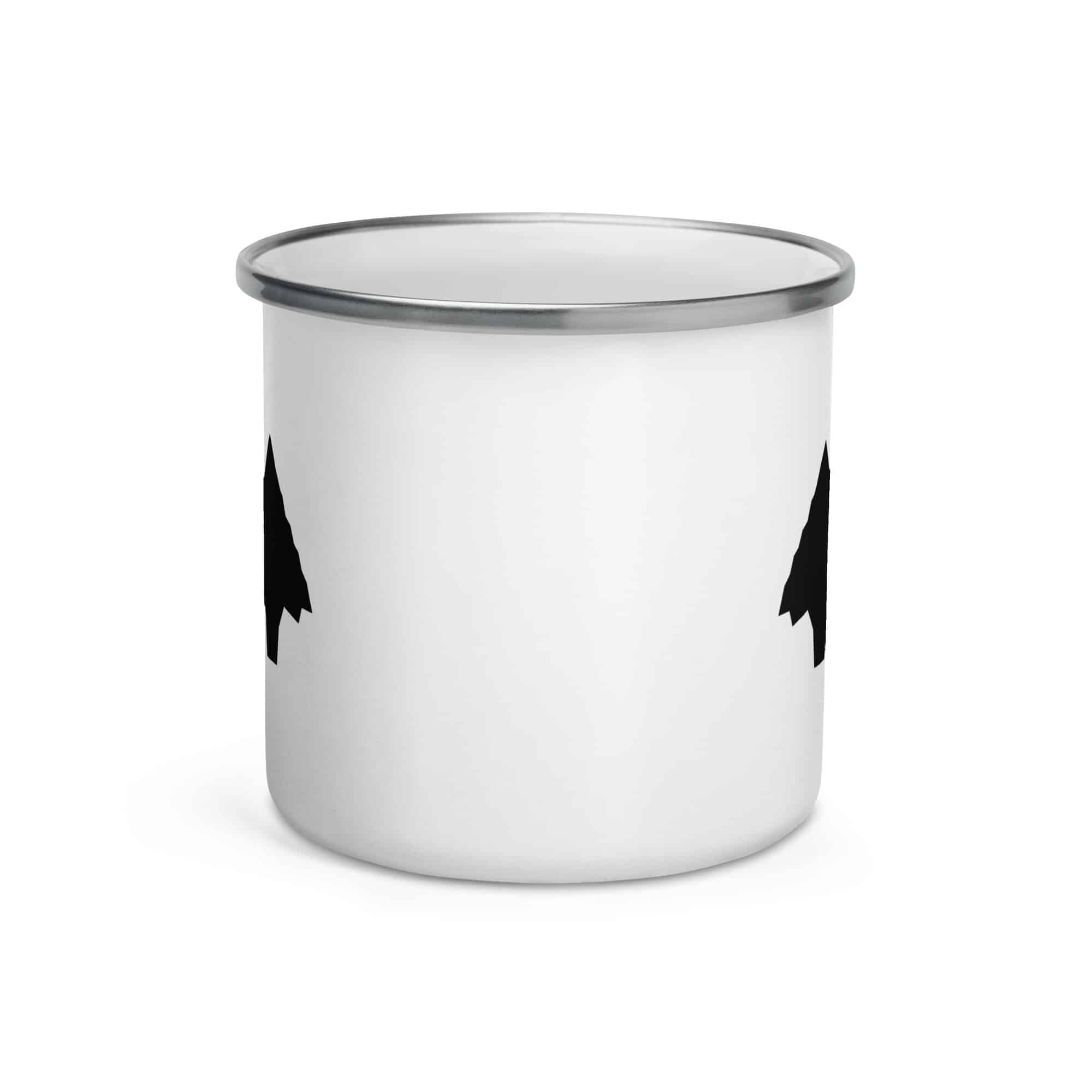 Black Knapped Flint Arrowhead Enamel Camp Mug