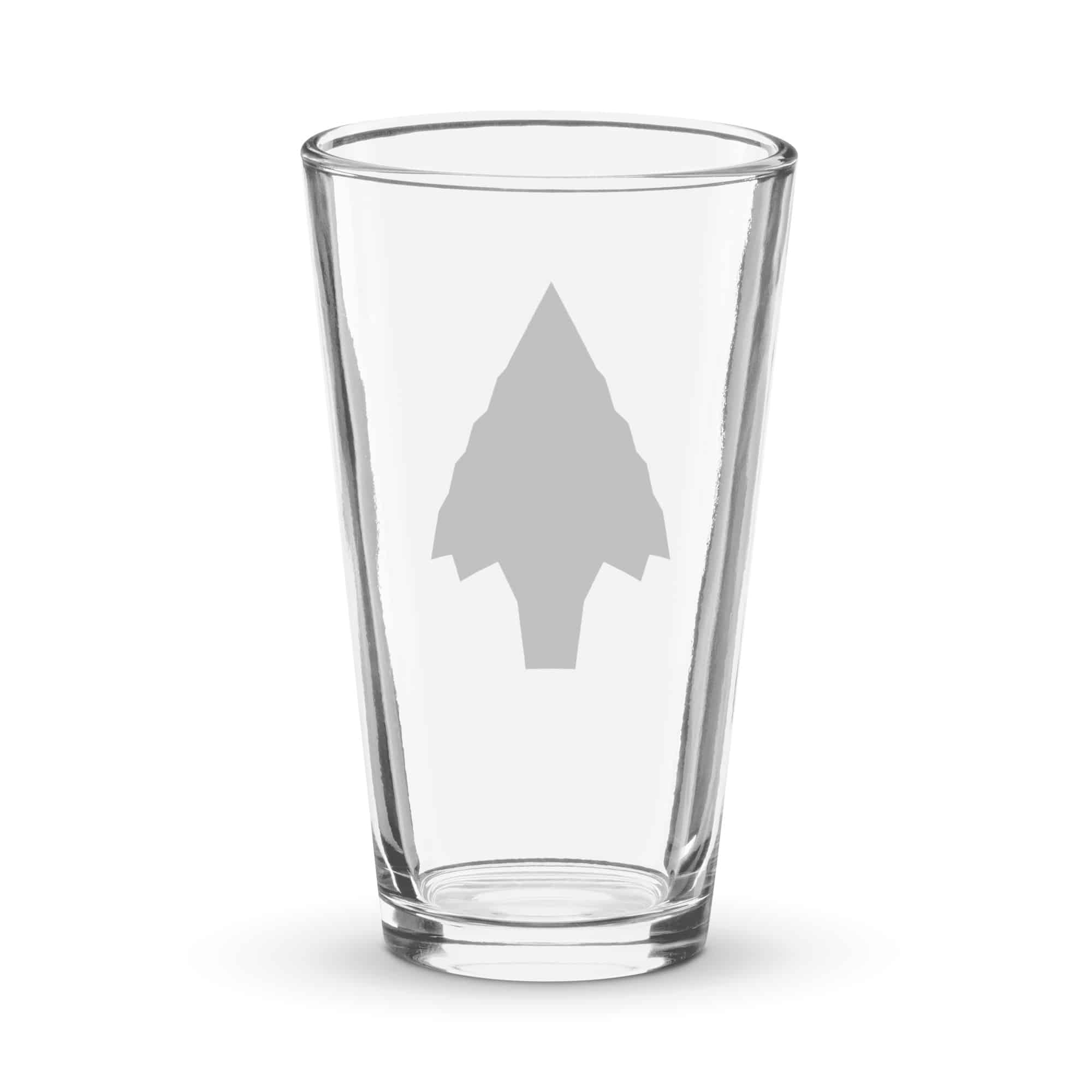 Black Knapped Flint Arrowhead Pint Glass