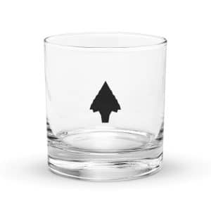 02 Knapped Flint Arrowhead Black Rocks Glass - 10.5 oz - Main