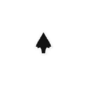 02 Knapped Flint Arrowhead Black Vinyl Sticker - 3x3 - Main