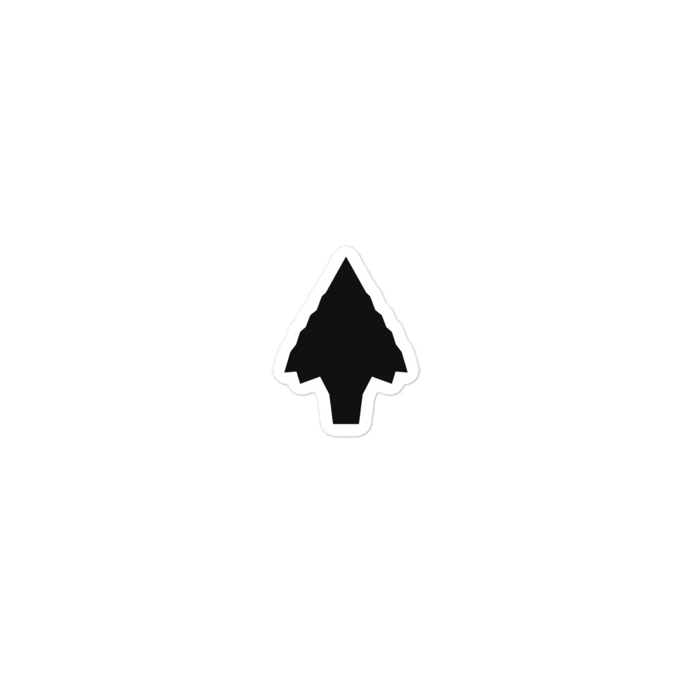 Black Knapped Flint Arrowhead Vinyl Sticker