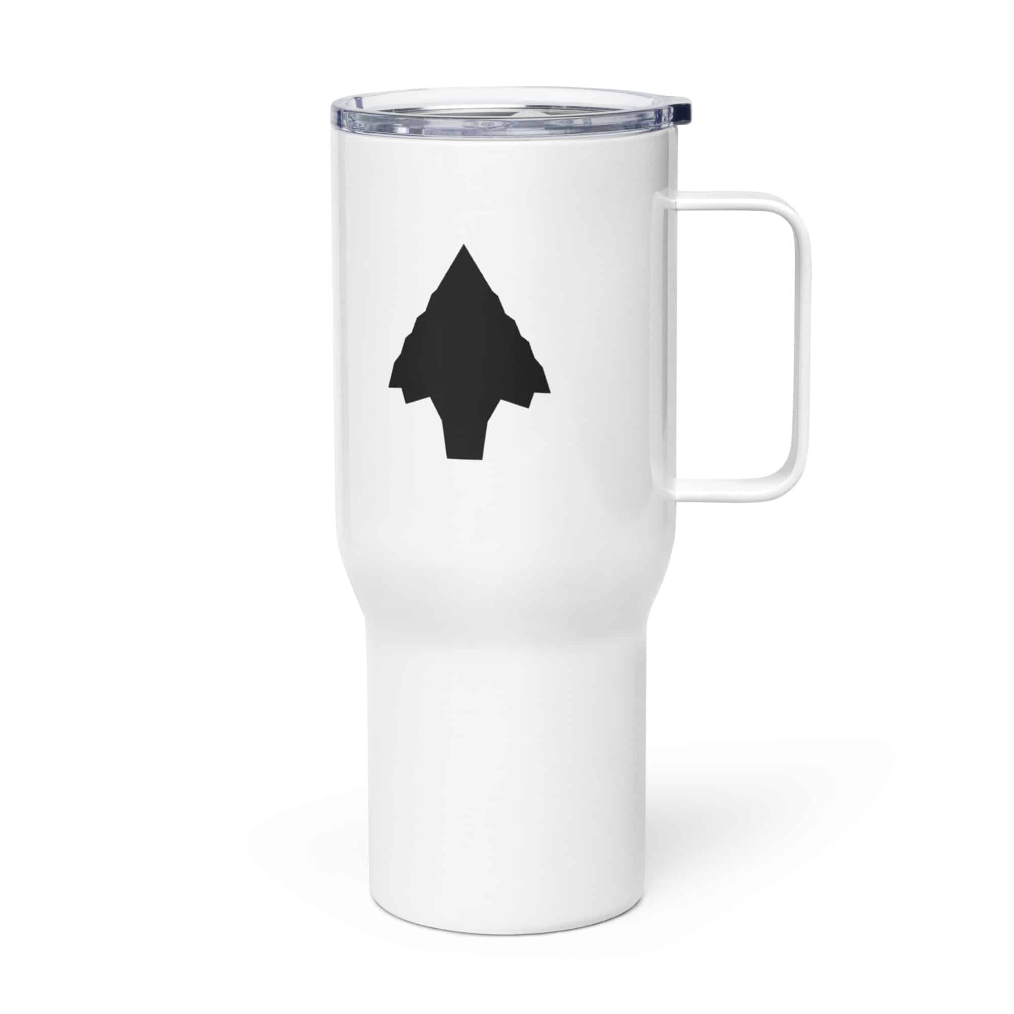 Black Knapped Flint Arrowhead Travel Mug