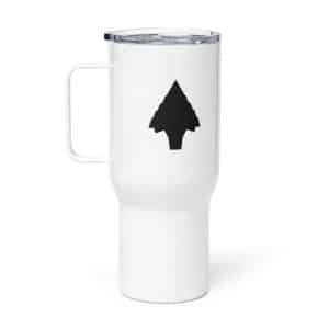 02 Knapped Flint Arrowhead Black Travel Mug - 25 oz - Main