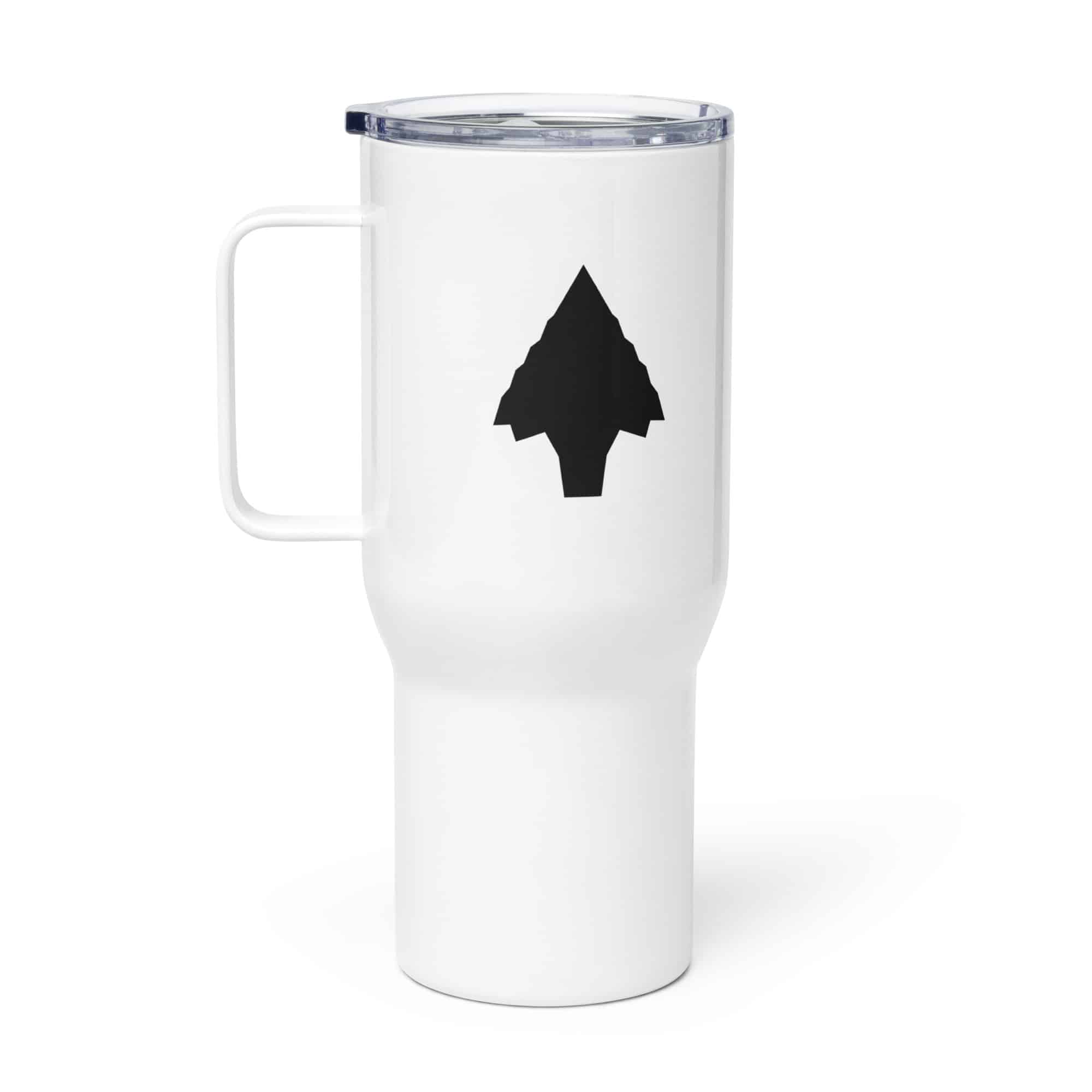 Black Knapped Flint Arrowhead Travel Mug