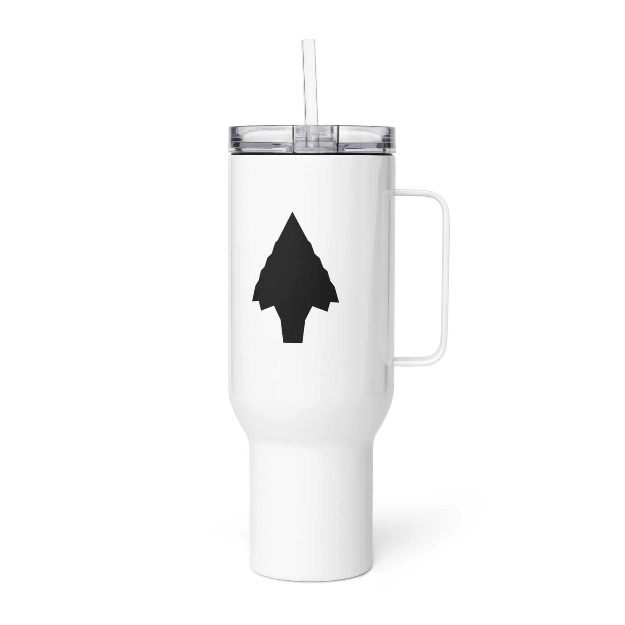 Black Knapped Flint Arrowhead Travel Mug