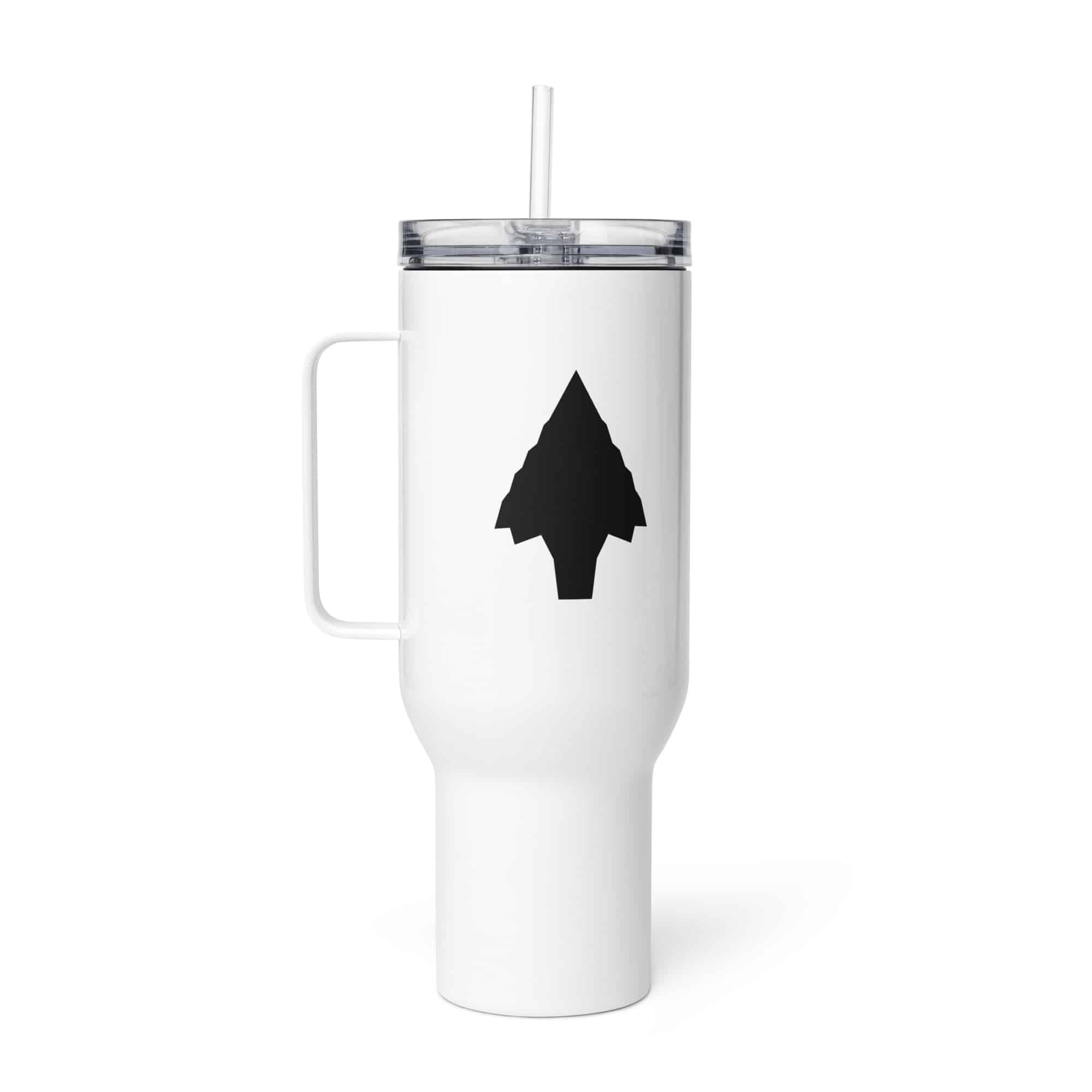 Black Knapped Flint Arrowhead Travel Mug
