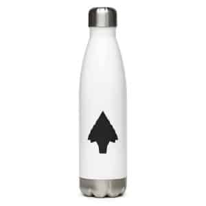 02 Knapped Flint Arrowhead Black Stainless Steel Water Bottle - 17 oz - Main