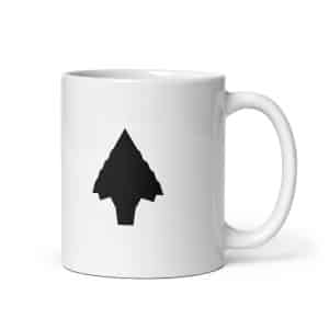 02 Knapped Flint Arrowhead Black White Ceramic Coffee Mug - 11 oz - Main