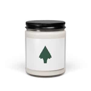 02 Knapped Flint Arrowhead Forest Green Soy Wax Candle - 9oz - Main