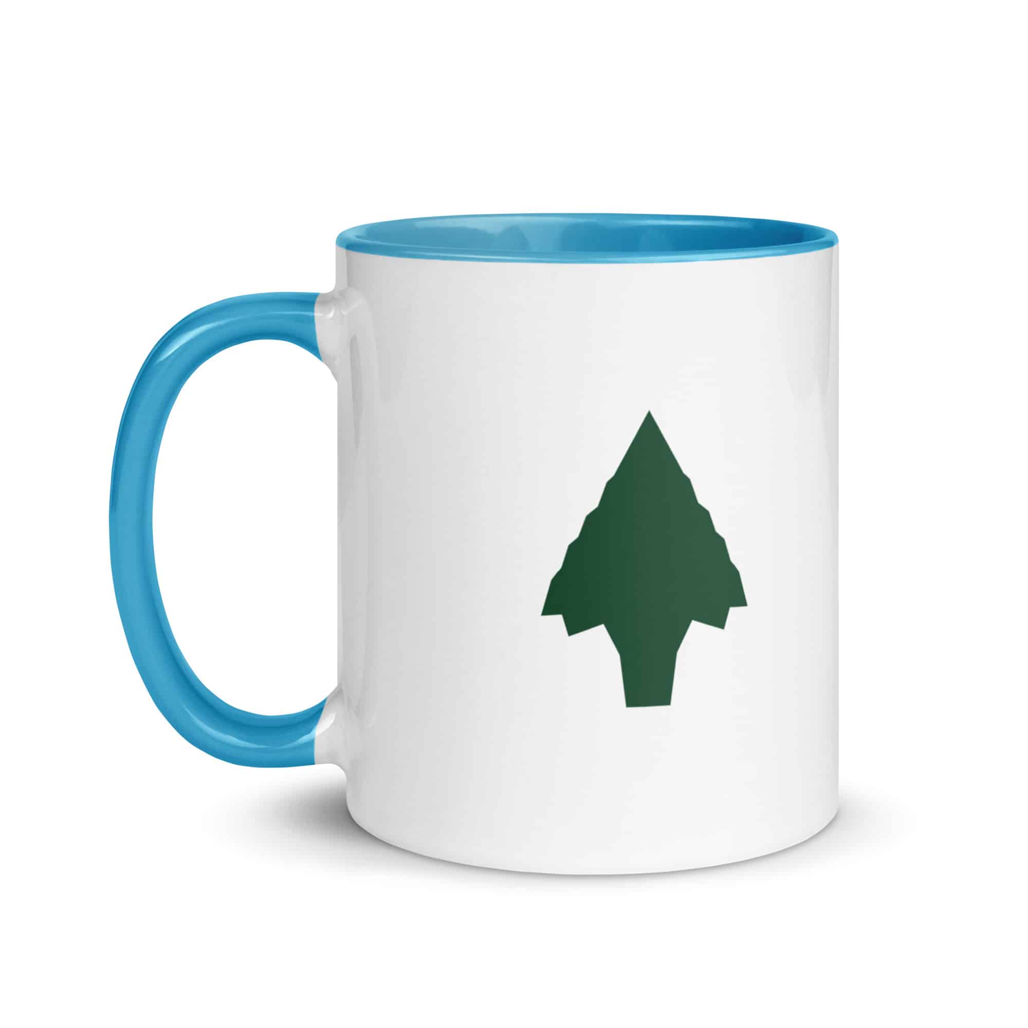 Forest Green Knapped Flint Arrowhead Color Inside Mug