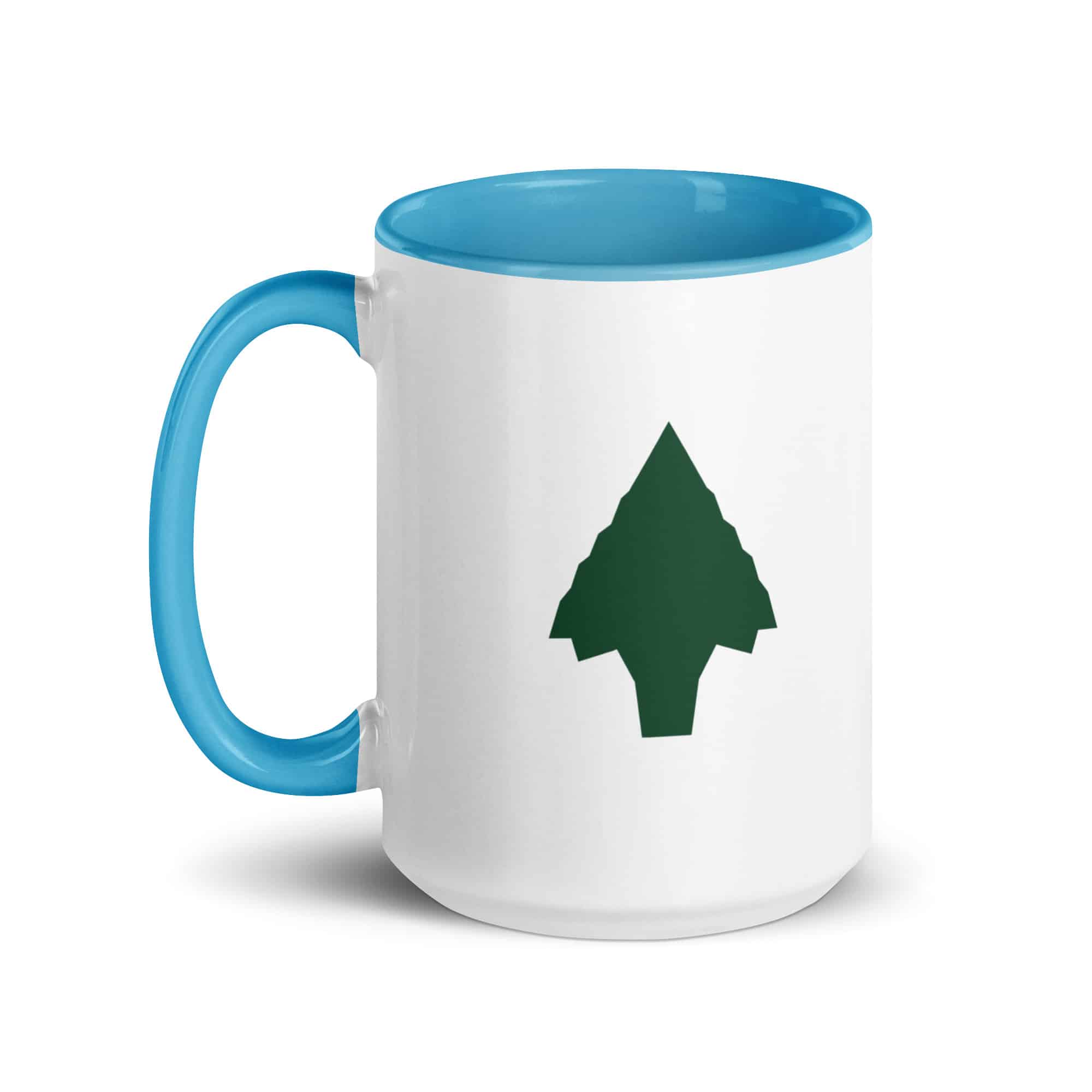 Forest Green Knapped Flint Arrowhead Color Inside Mug
