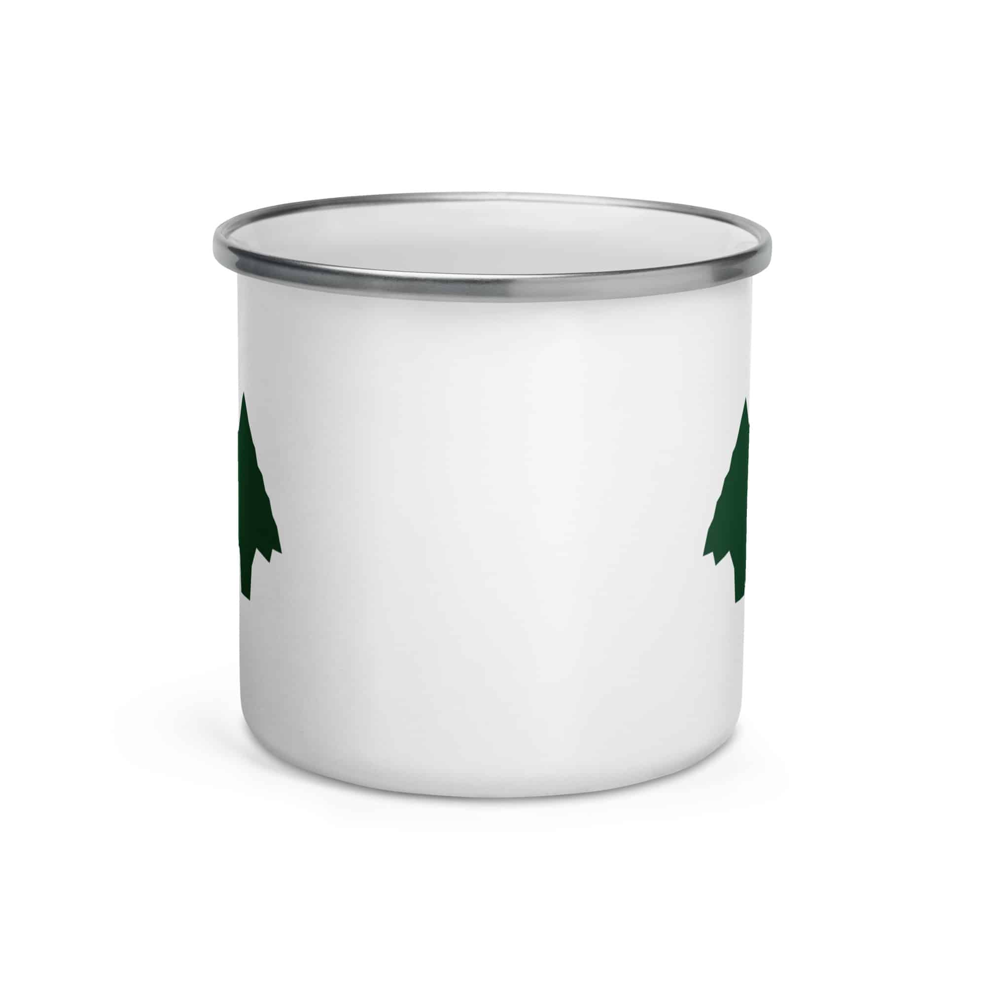 Forest Green Knapped Flint Arrowhead Enamel Camp Mug