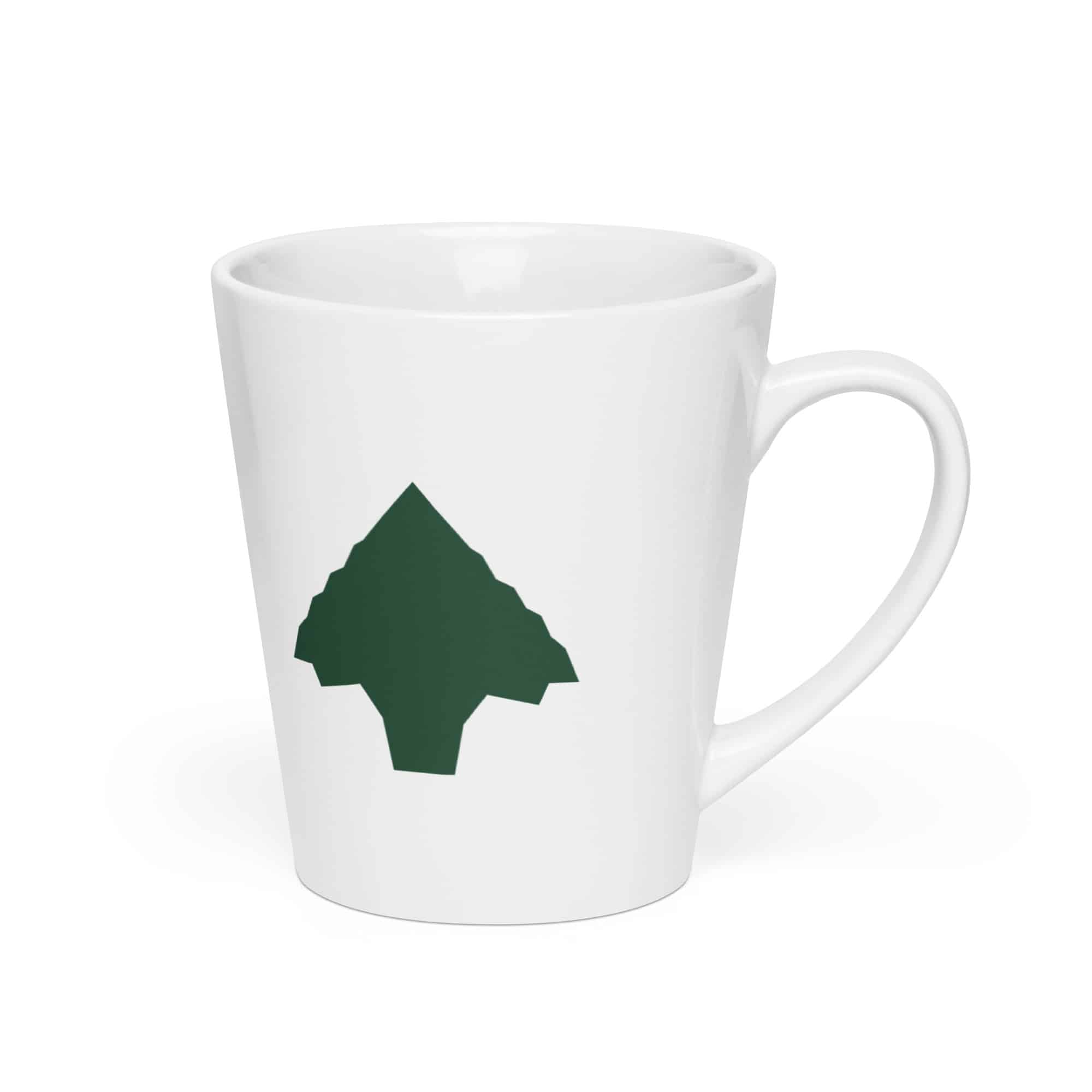 Forest Green Knapped Flint Arrowhead Latte Mug