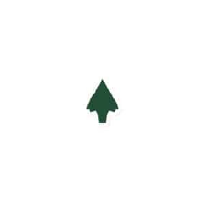 02 Knapped Flint Arrowhead Forest Green Die-Cut Magnet - 3″×3″ - Main