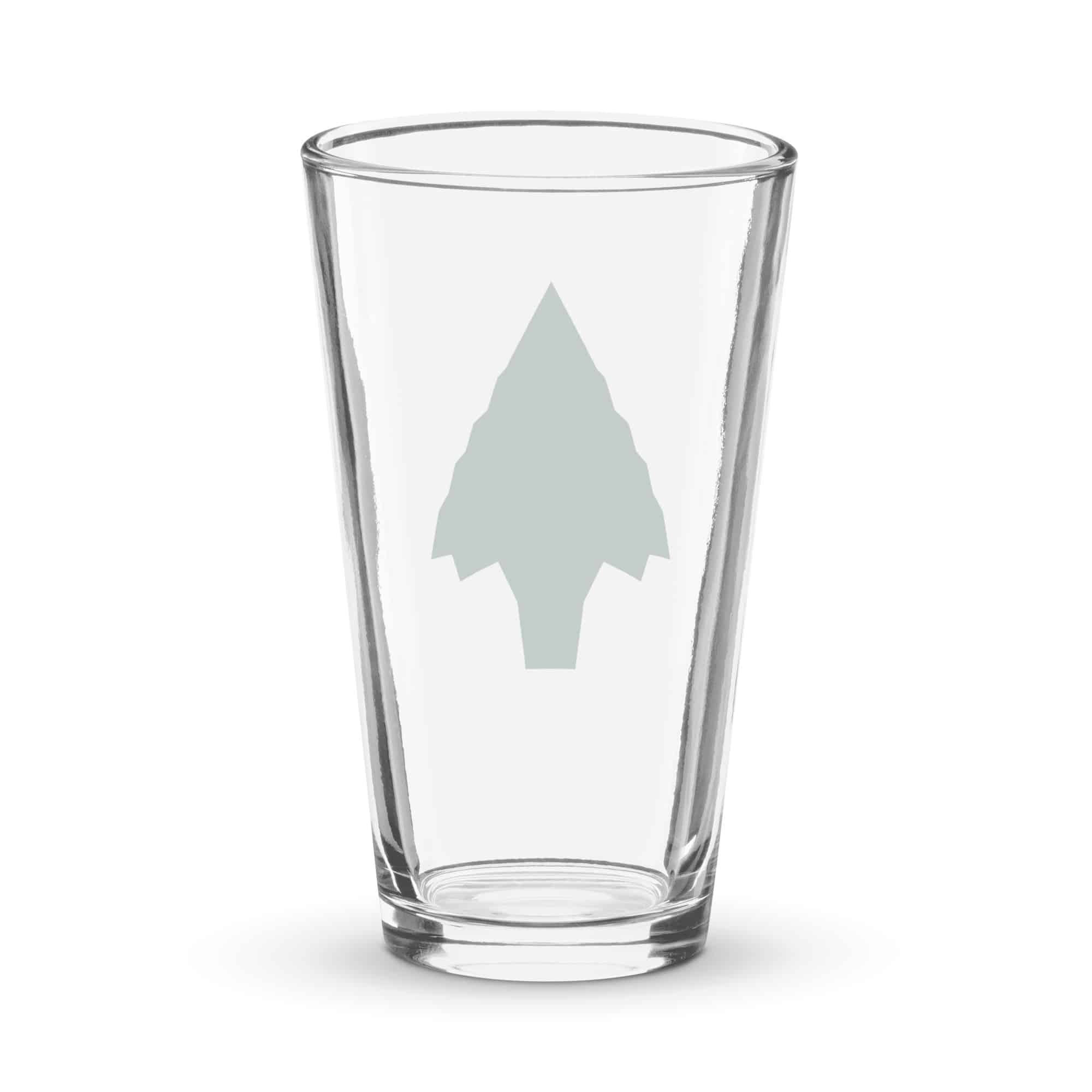 Forest Green Knapped Flint Arrowhead Pint Glass